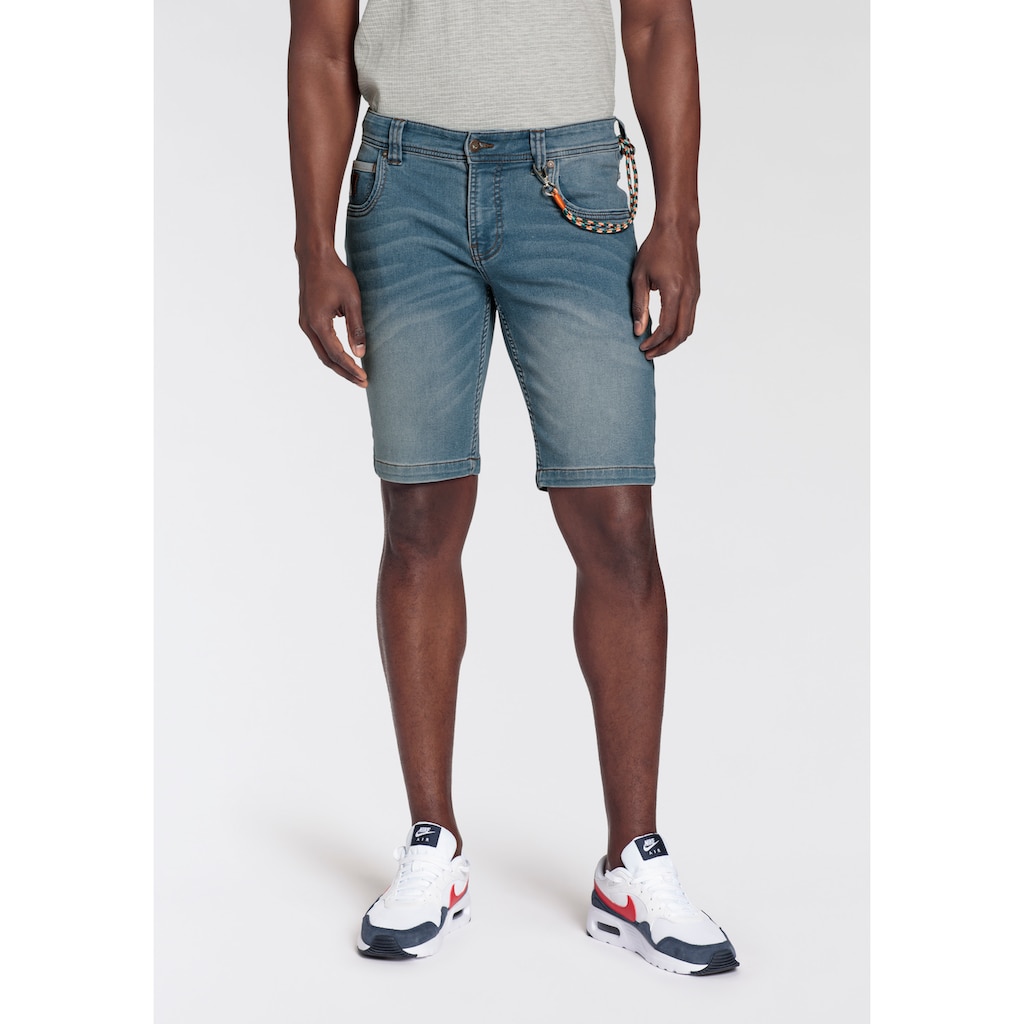 Bruno Banani Jeansshorts, (Set, 2 tlg., mit Band)