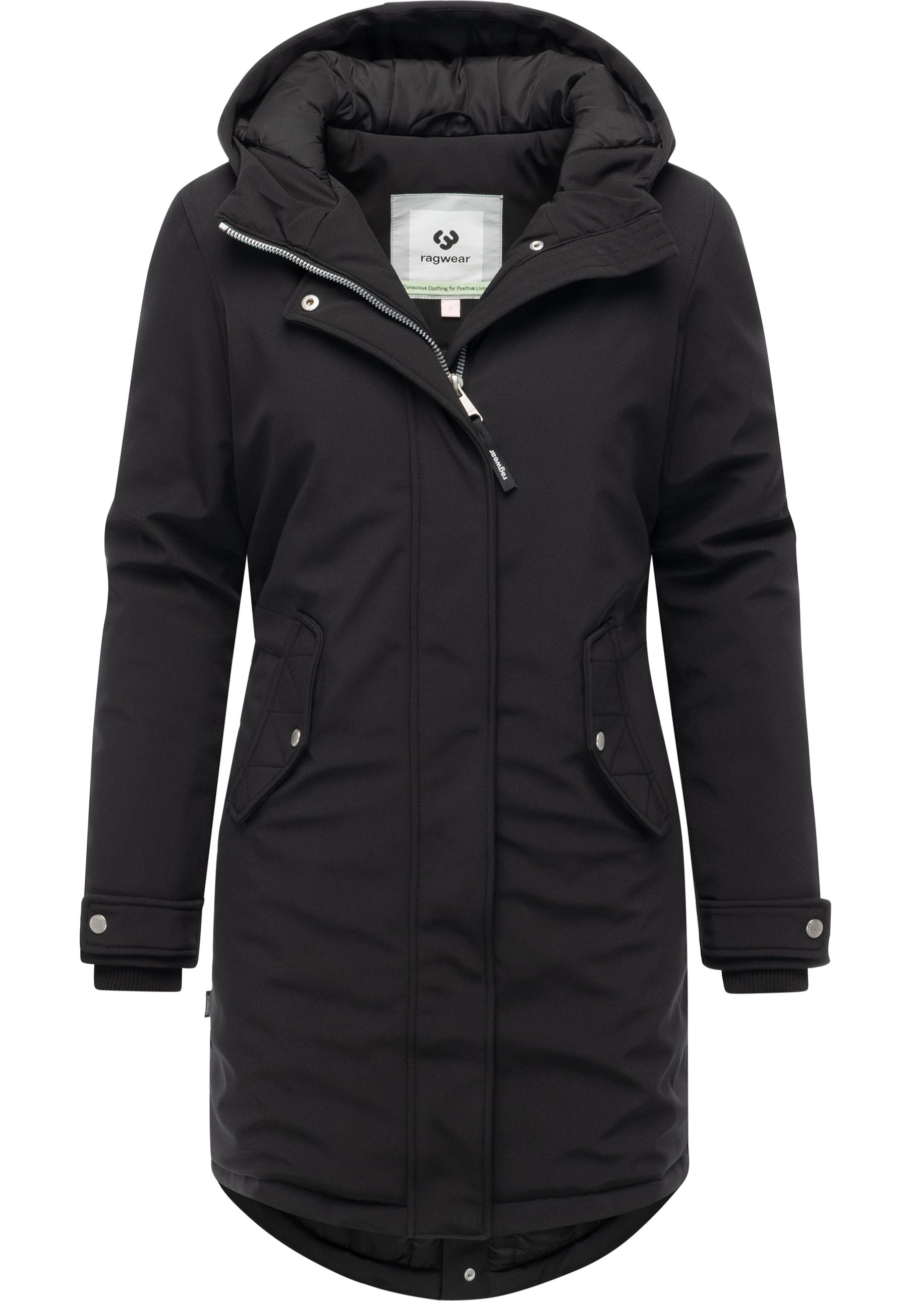 Ragwear Softshellmantel "Itiga" Wasserdichter Übergangsmantel mit Taillenzugband