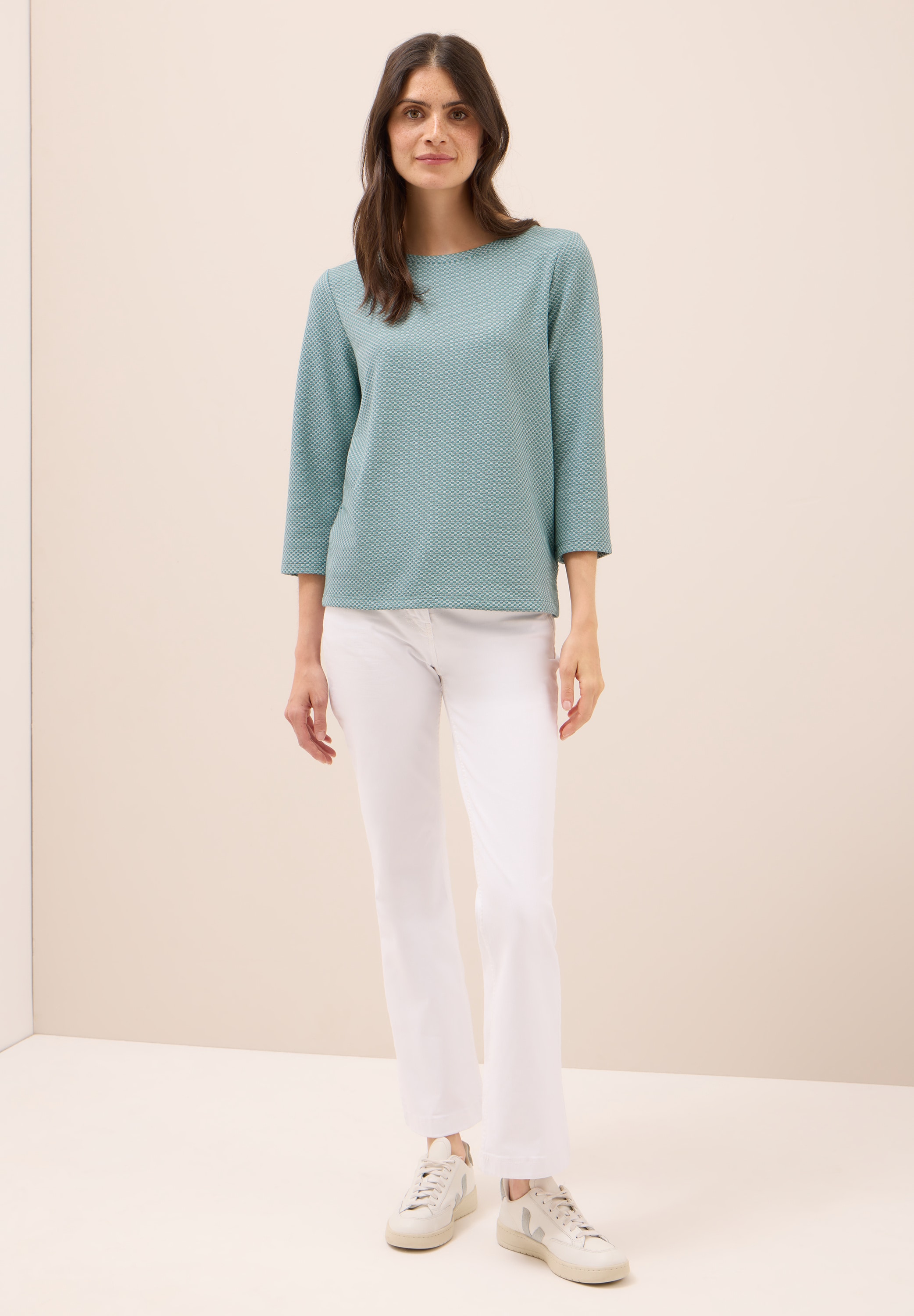 Cecil 3/4-Arm-Shirt, mit Materialmix