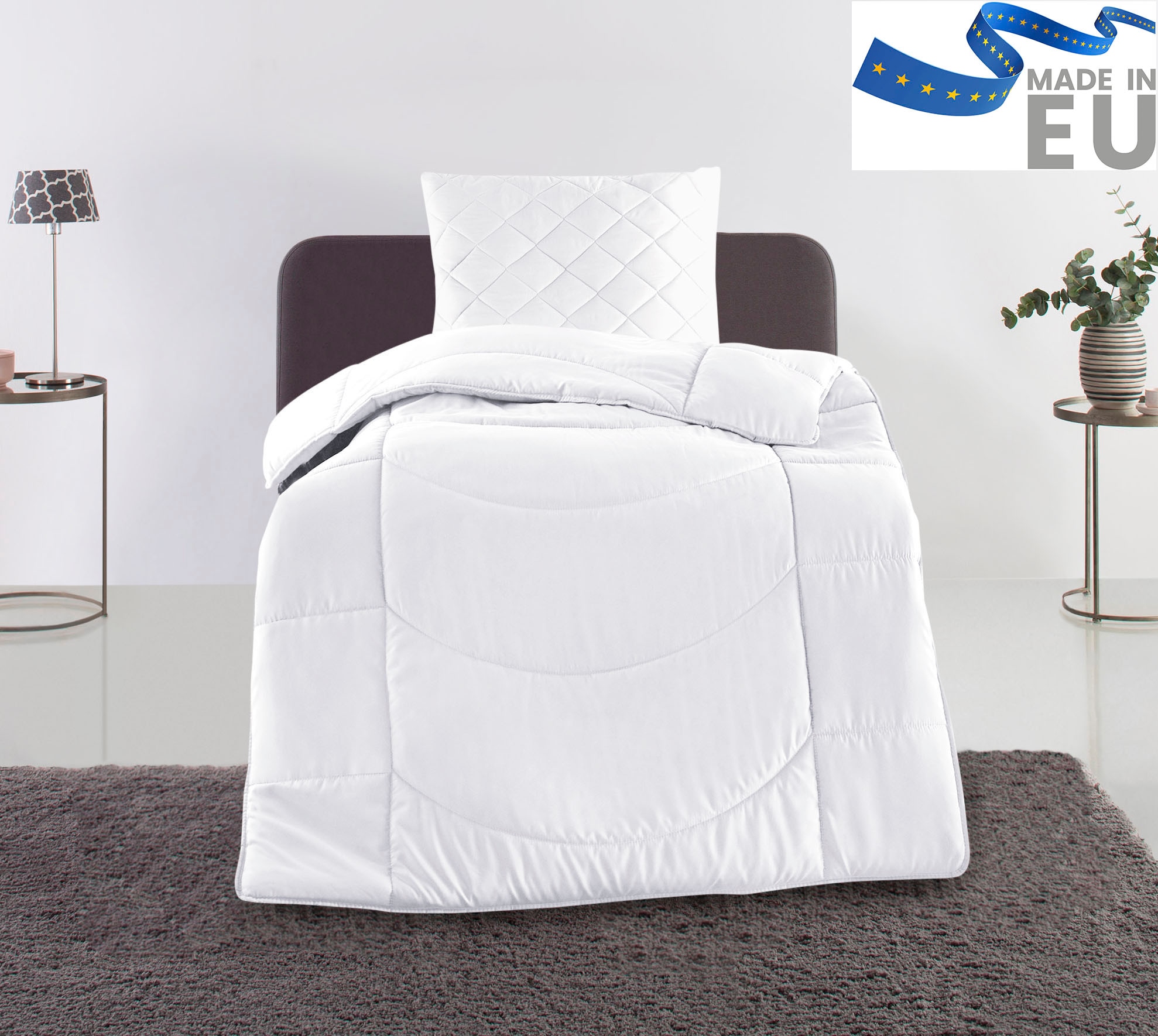 my home Steppbett + Kopfkissen "Microlux, Bettdecke 135x200 cm, 155x220 cm" günstig online kaufen