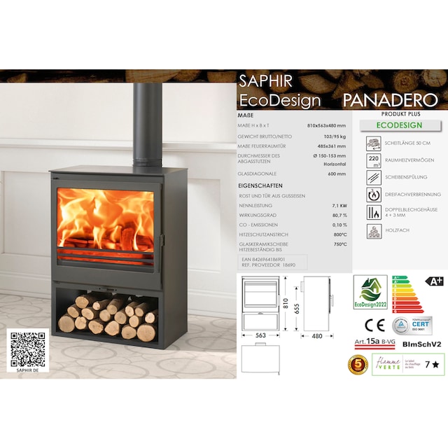 Panadero Kaminofen »Saphir Ecodesign«, (1 tlg.) online kaufen | BAUR