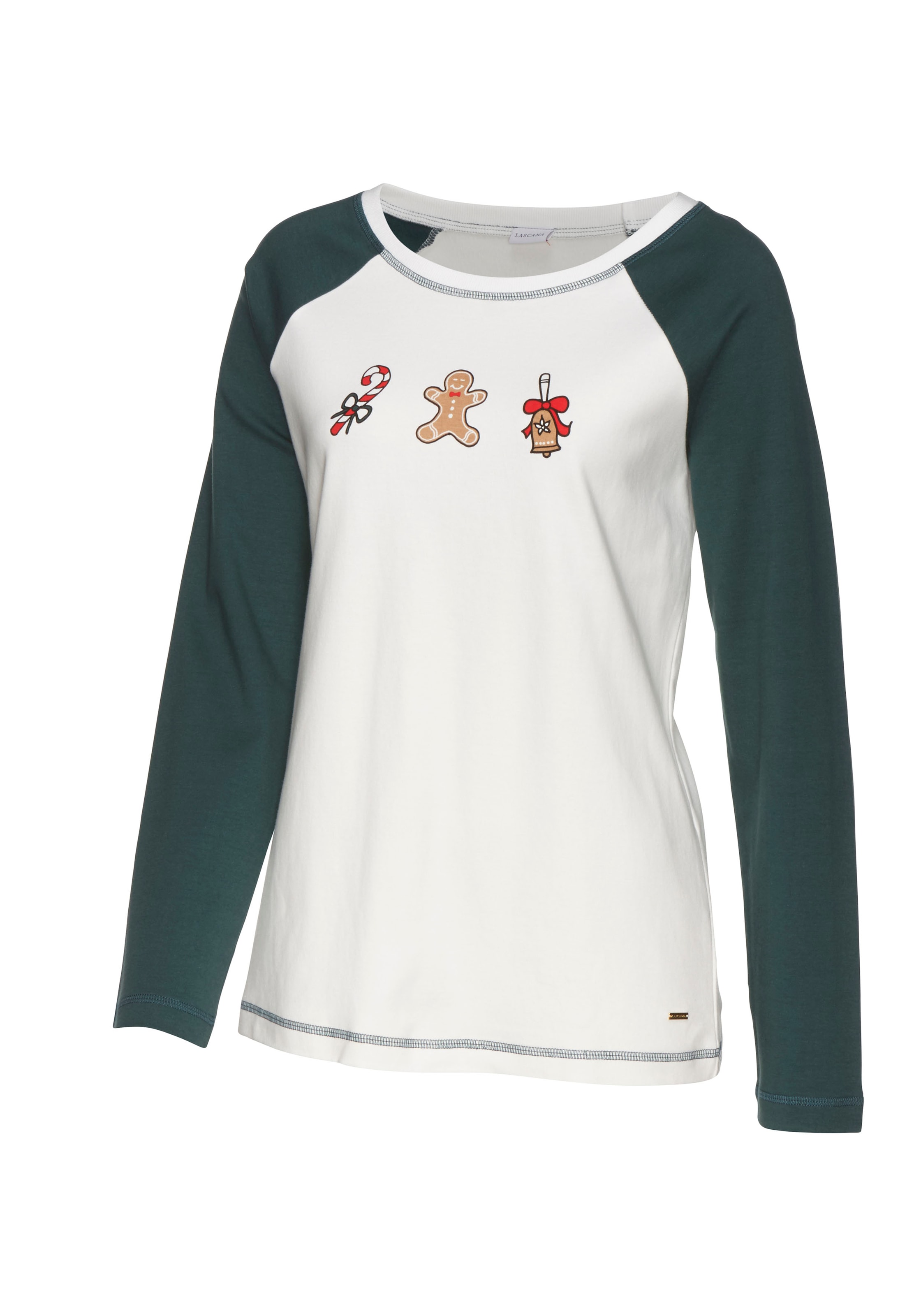 LASCANA Pyjamaoberteil, mit Frontdruck