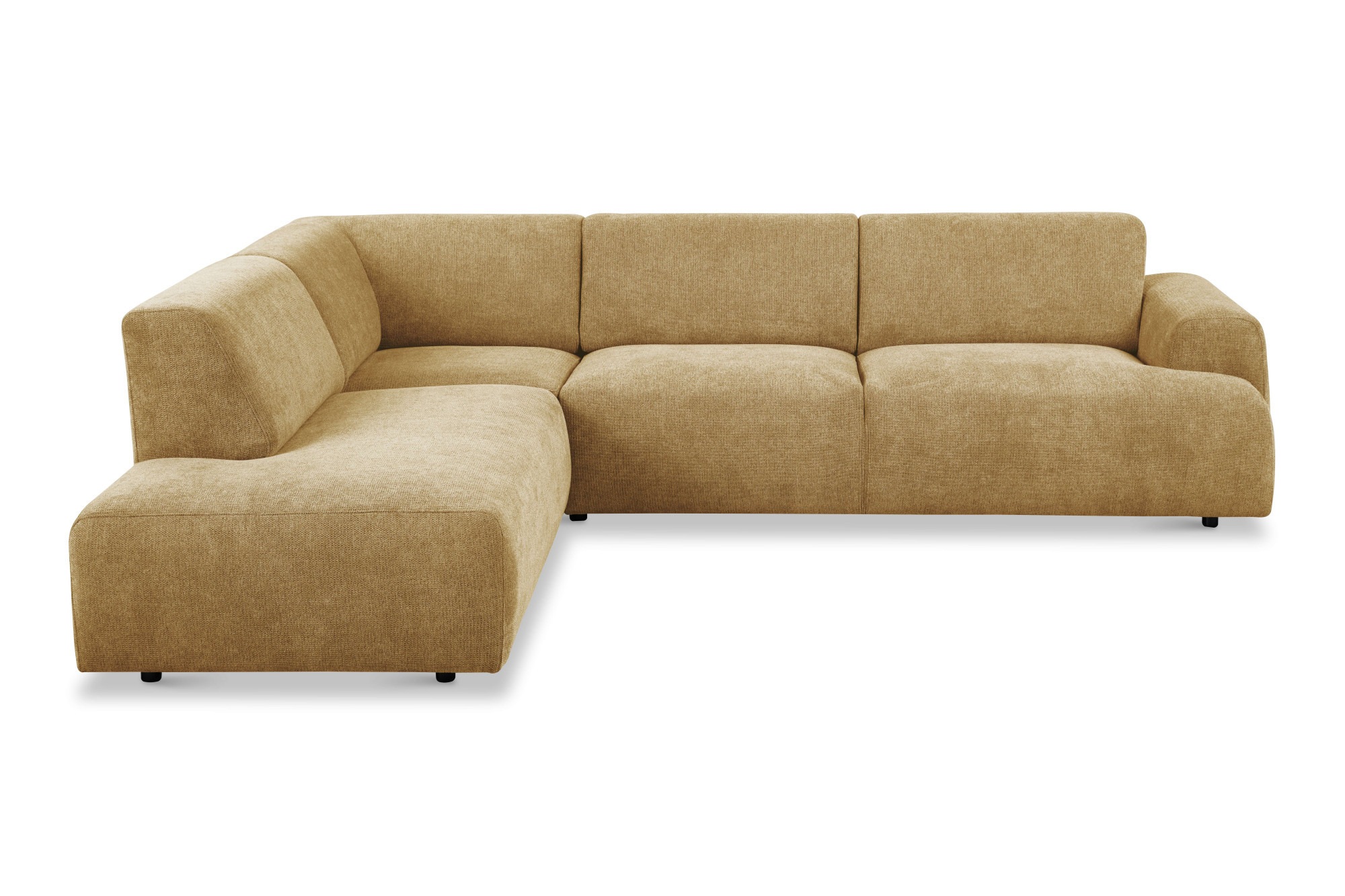 andas Ecksofa »Linkka, Breite 282 cm«, L-Form, in einem weichen Chenille-Stoff, mit Wellenunterfederung