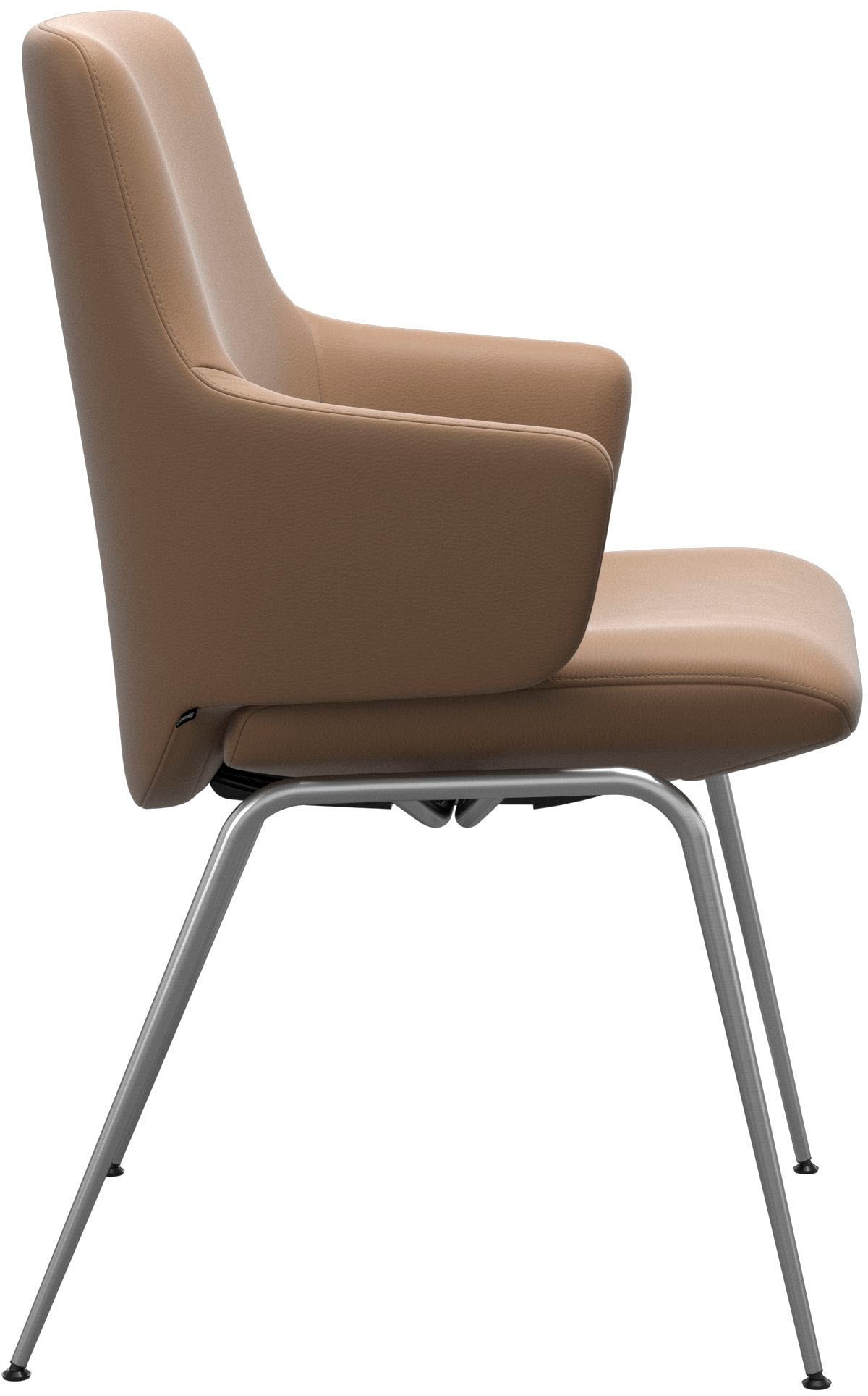Stressless® Polsterstuhl »Laurel«, Leder PALOMA, Low Back mit Armlehne, Größe L, mit Beinen aus Stahl in Schwarz matt