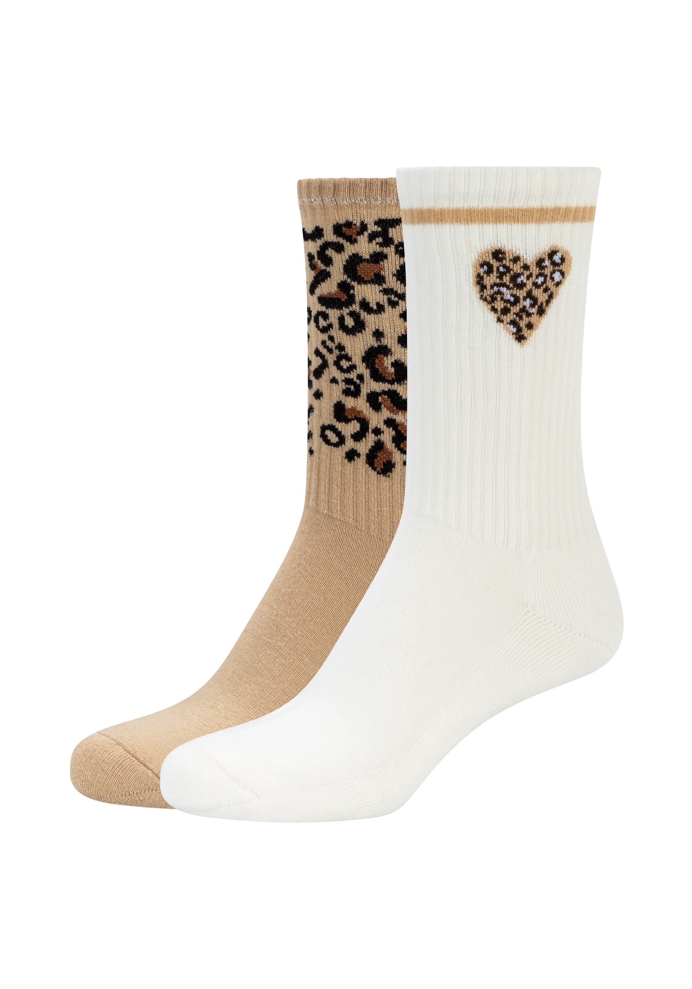 Tamaris Socken mit Leo-Muster, für den Alltag, in weicher Rippenqualität