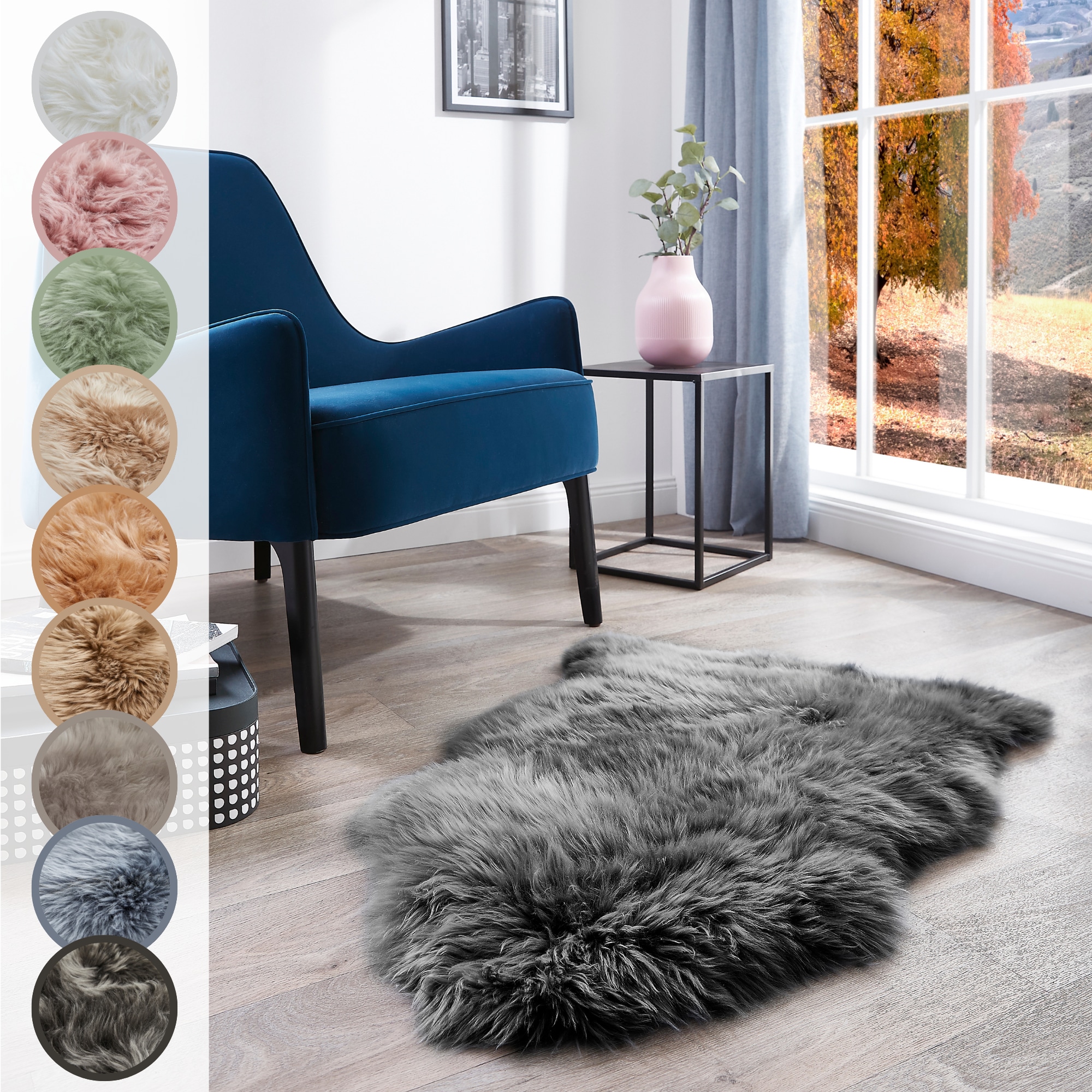 LUXOR living Fellteppich »Schaffell Namika«, fellförmig, 50 mm Höhe, echtes Lammfell, weich & flauschig, große Farbauswahl, in 2 Größen