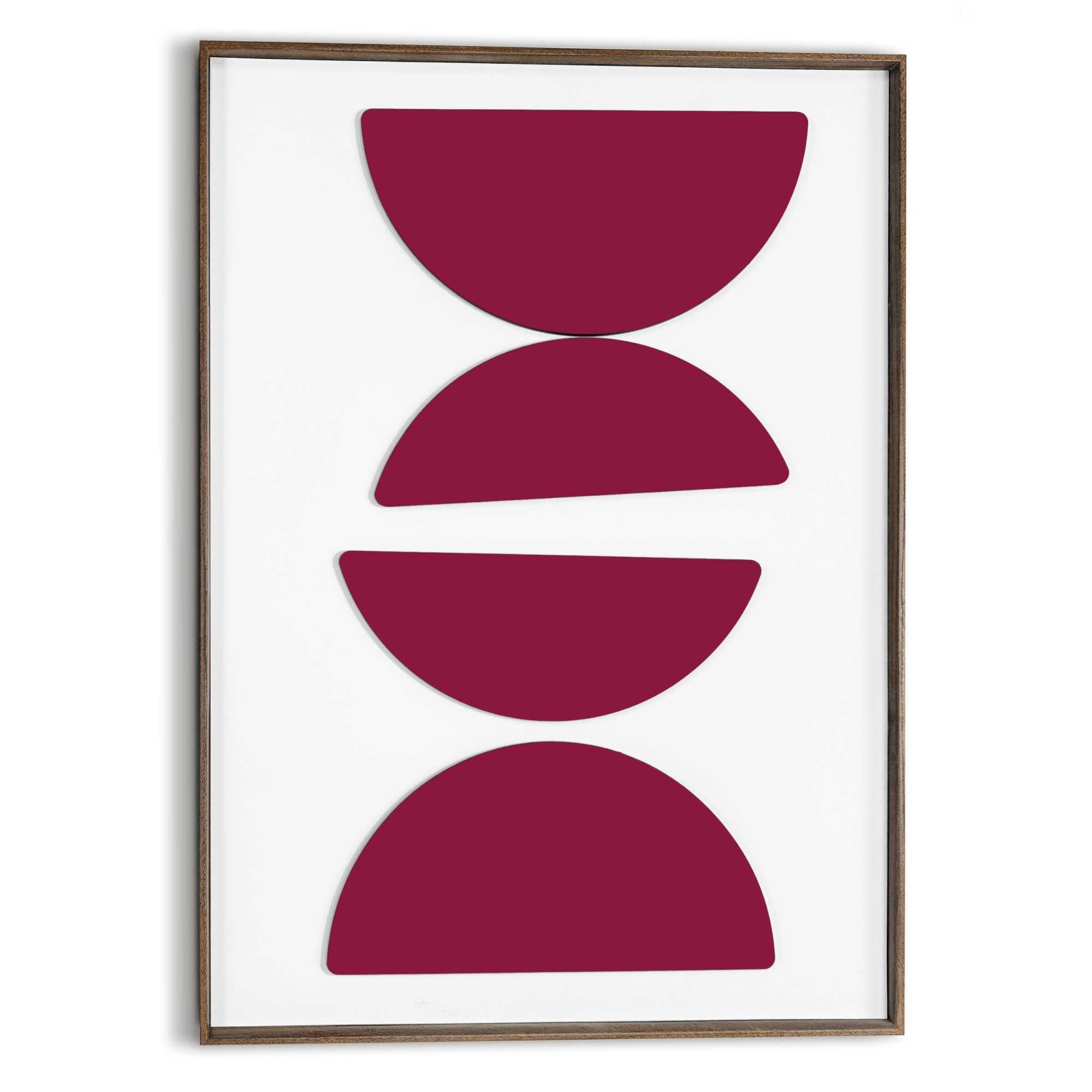 Reinders Wandbild "Halbkreise in Burgund", Wohnzimmer - Rot - MDF - Abstrak günstig online kaufen