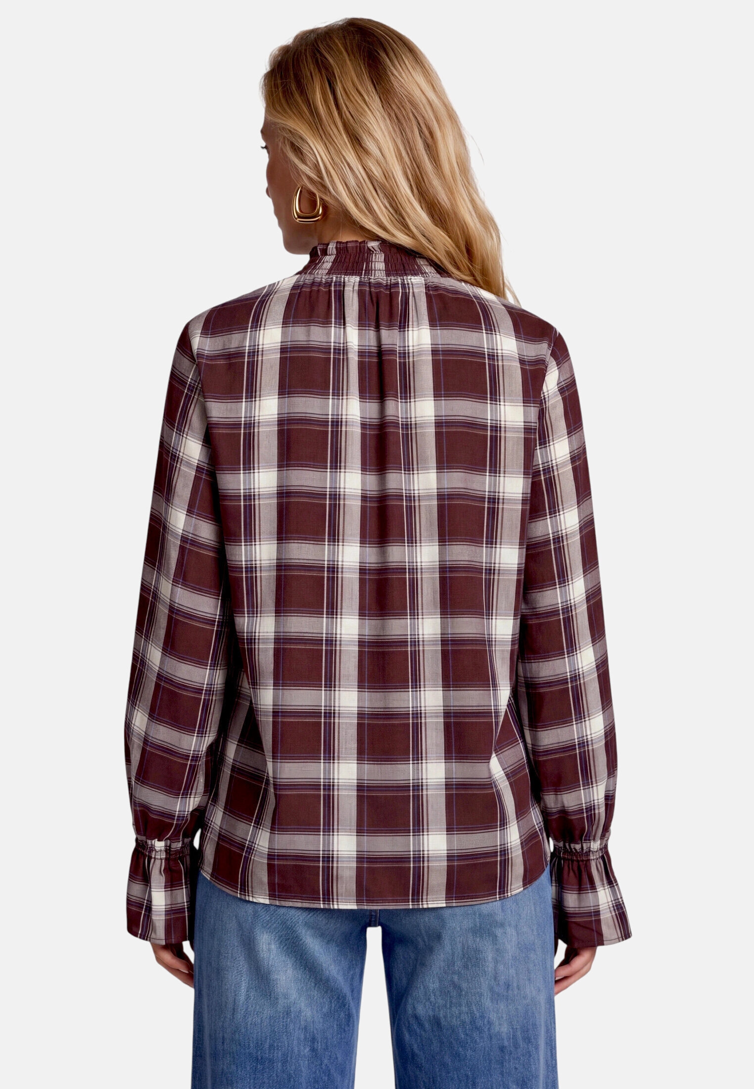 Zero Karobluse »Damen mit Stehkragen«