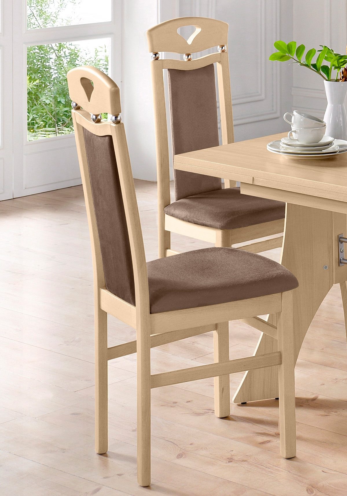 Home affaire Esszimmerstuhl "Berta Küchenstuhl" (Set) 2 Stk. Microfaser Bez günstig online kaufen