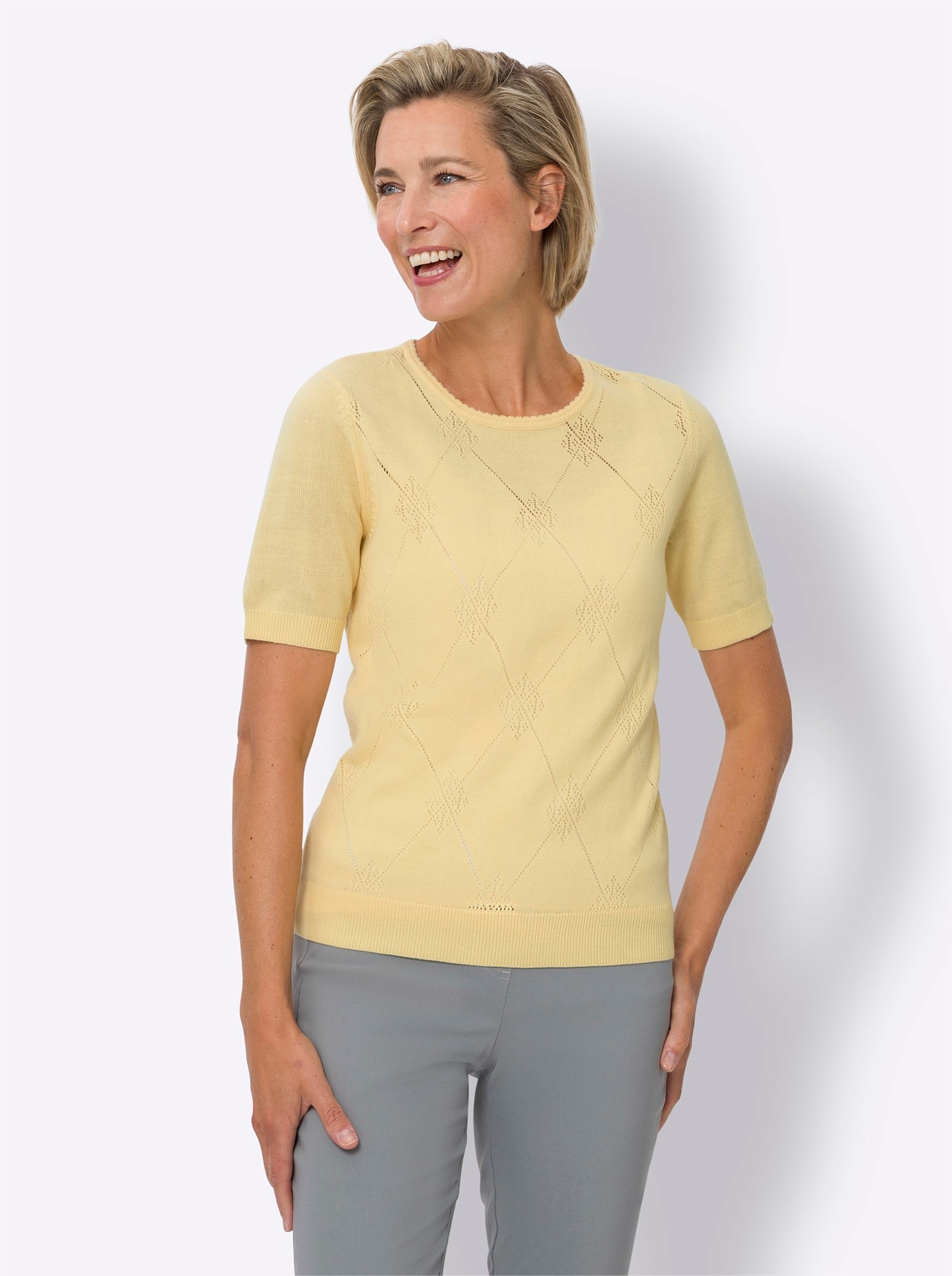 Classic Basics Ajourpullover "Kurzarm-Pullover" günstig online kaufen