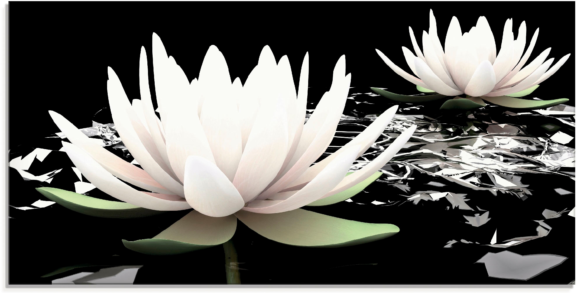 Artland Stiklinis paveikslas »Zwei Lotusblumen...