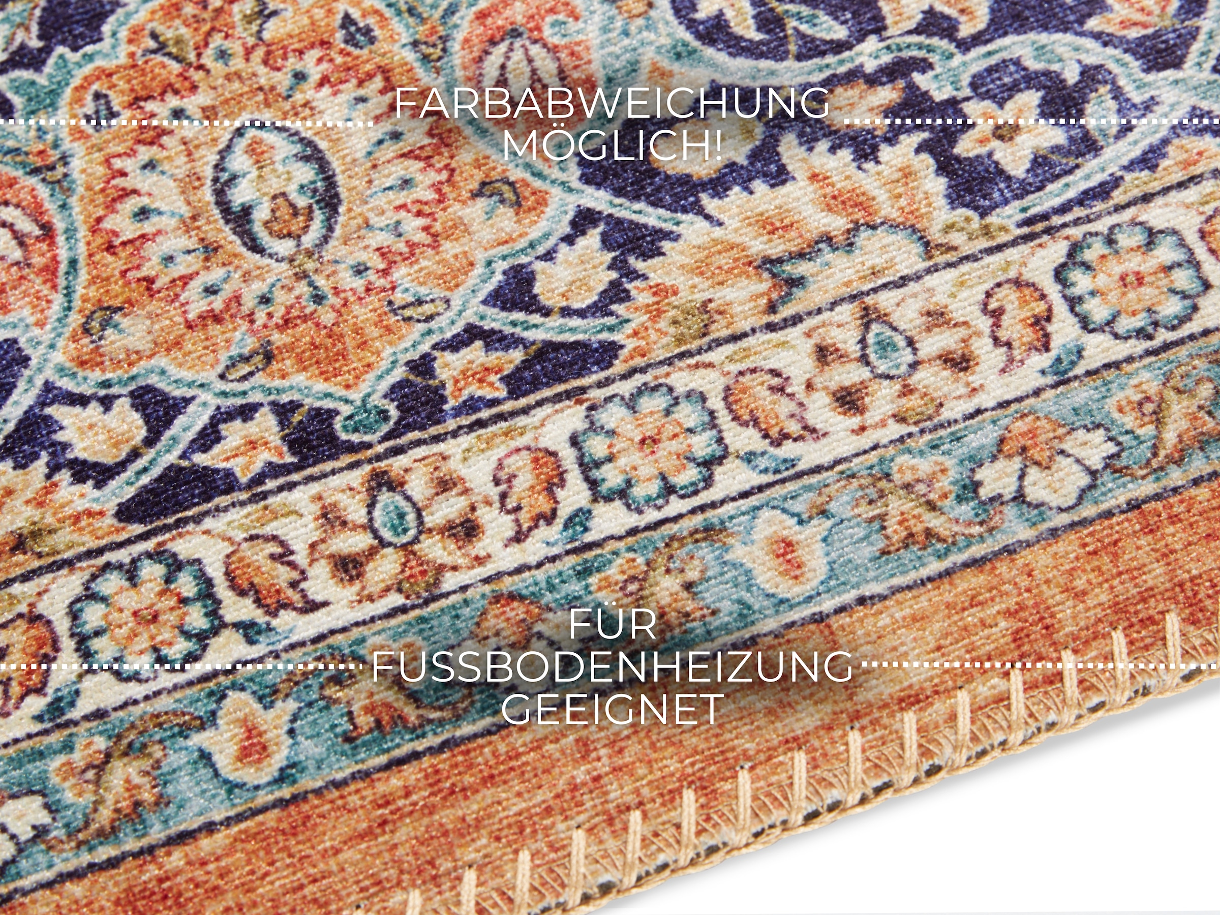 ELLE DECORATION Teppich »Keshan Maschad«, rechteckig, 5 mm Höhe, Orientalisch, Läufer, Kurzflor, Vintage, Wohnzimmer, Schlafzimmer