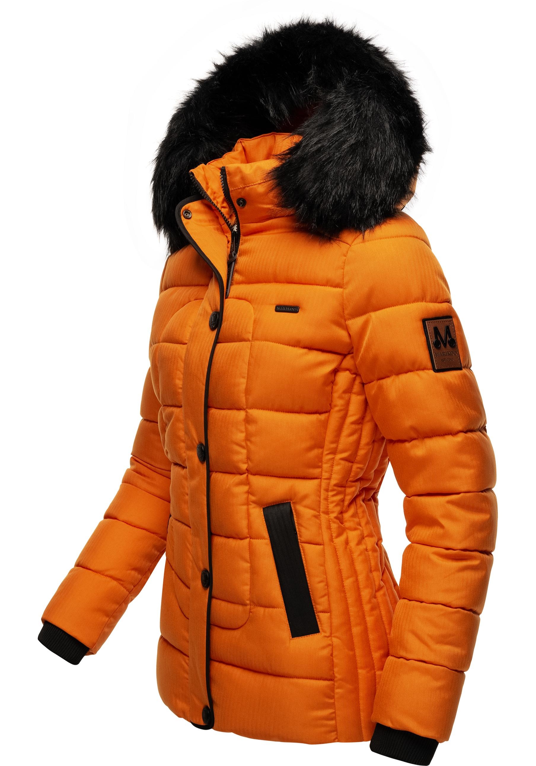 Marikoo Steppjacke "Unique" mit Kapuze modische Winterjacke mit Kunstpelz-K günstig online kaufen