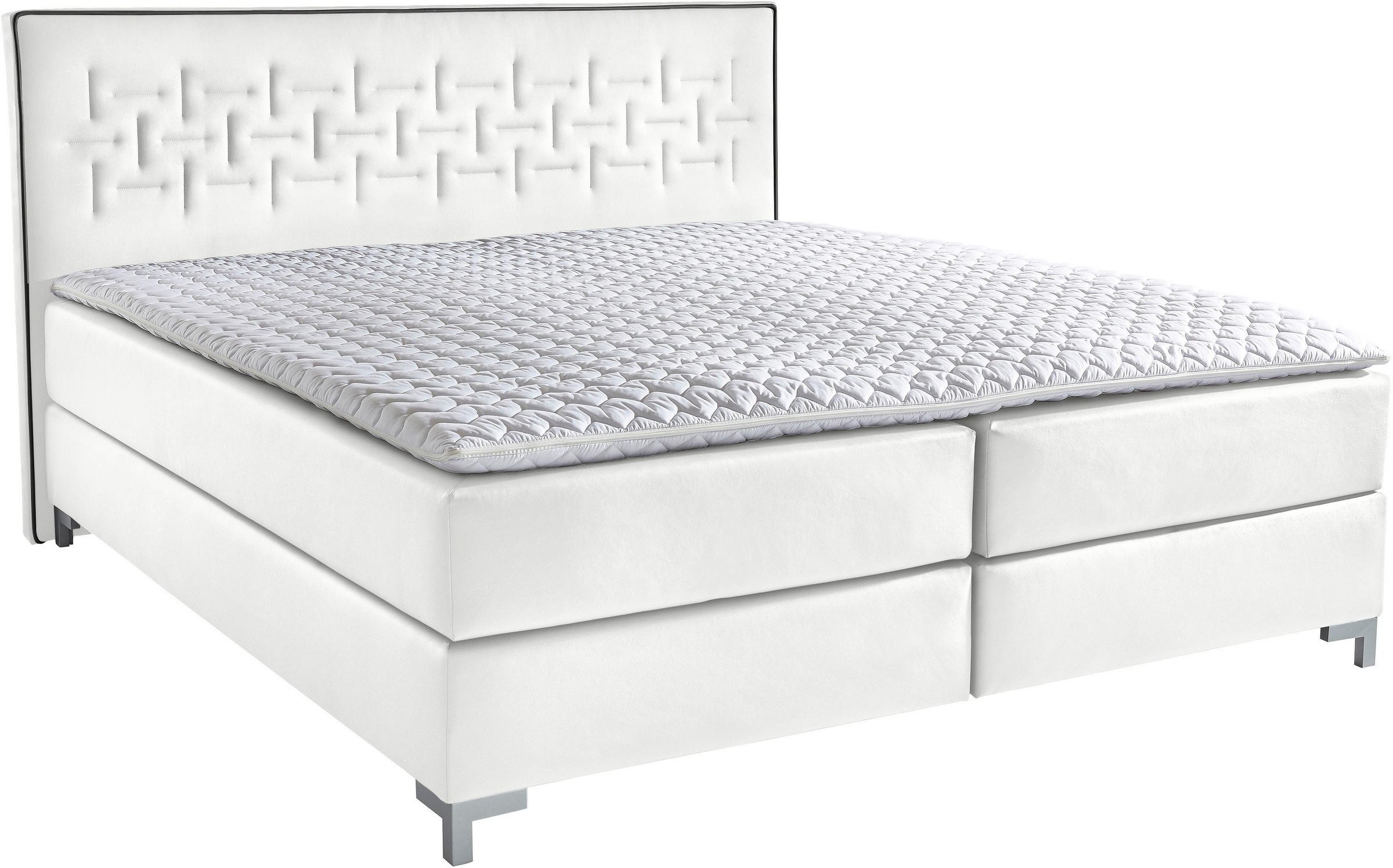 INOSIGN Boxspringbett »Coos«, mit besonderer Steppung im Kopfteil, 3 Matratzenarten, 2 Härtegrade