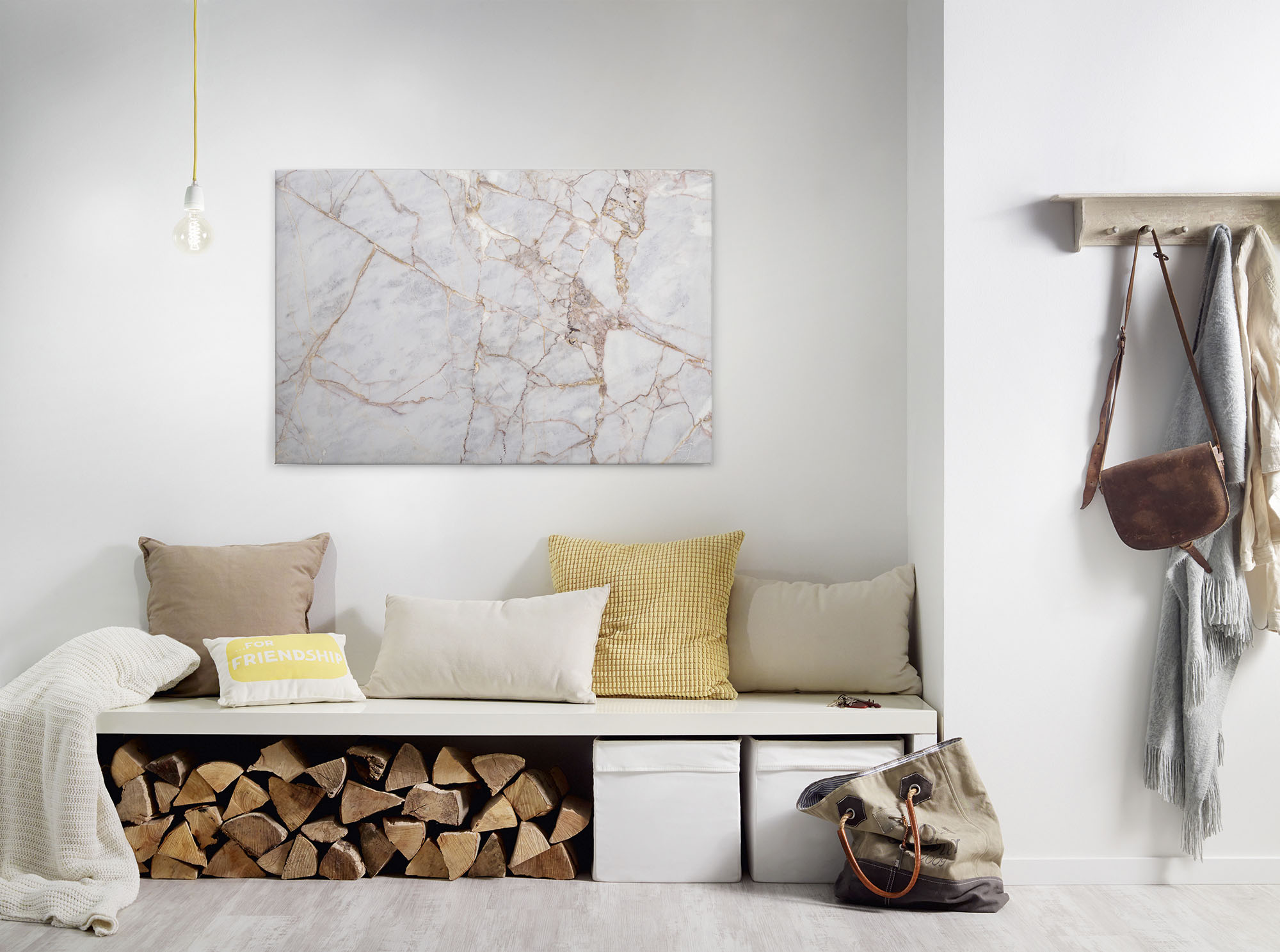 A.S. Création Leinwandbild "Grey Light Marble" Kunst Marmor 1 Stk. tlg. Marmoroptik Marmor Keilrahmen Leinwand-Bild Wohnzimmer modern Wandbild