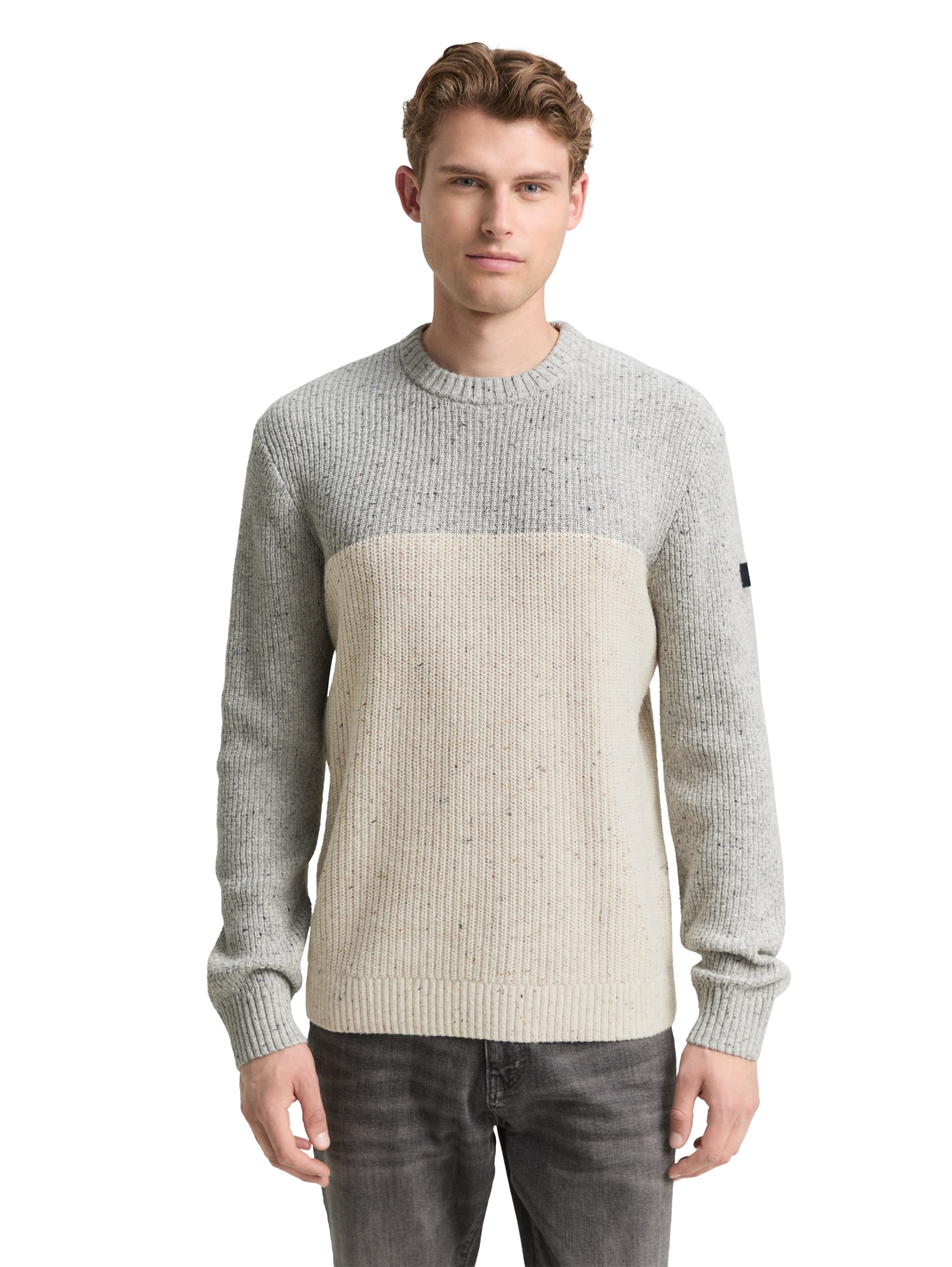 TOM TAILOR Rundhalspullover mit Logo Stickerei günstig online kaufen