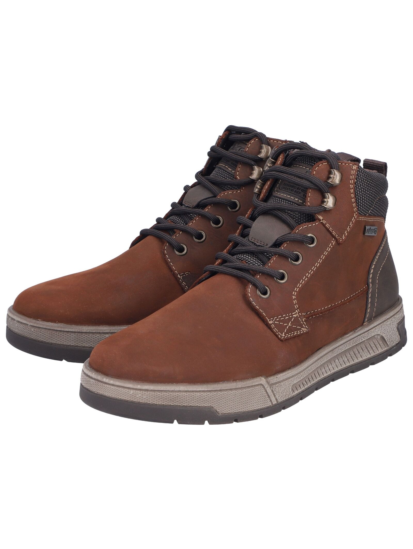 Schnürstiefelette RIEKER "Rieker Stiefelette Glattleder", Herren, Gr. 45, braun, Glattleder, Schuhe Schnürstiefelette 3