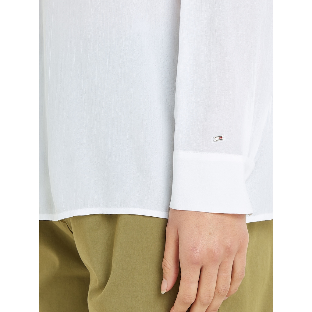 Tommy Hilfiger Hemdbluse »FLUID VIS CREPE REGULAR SHIRT LS«, mit Seitenschlitzen