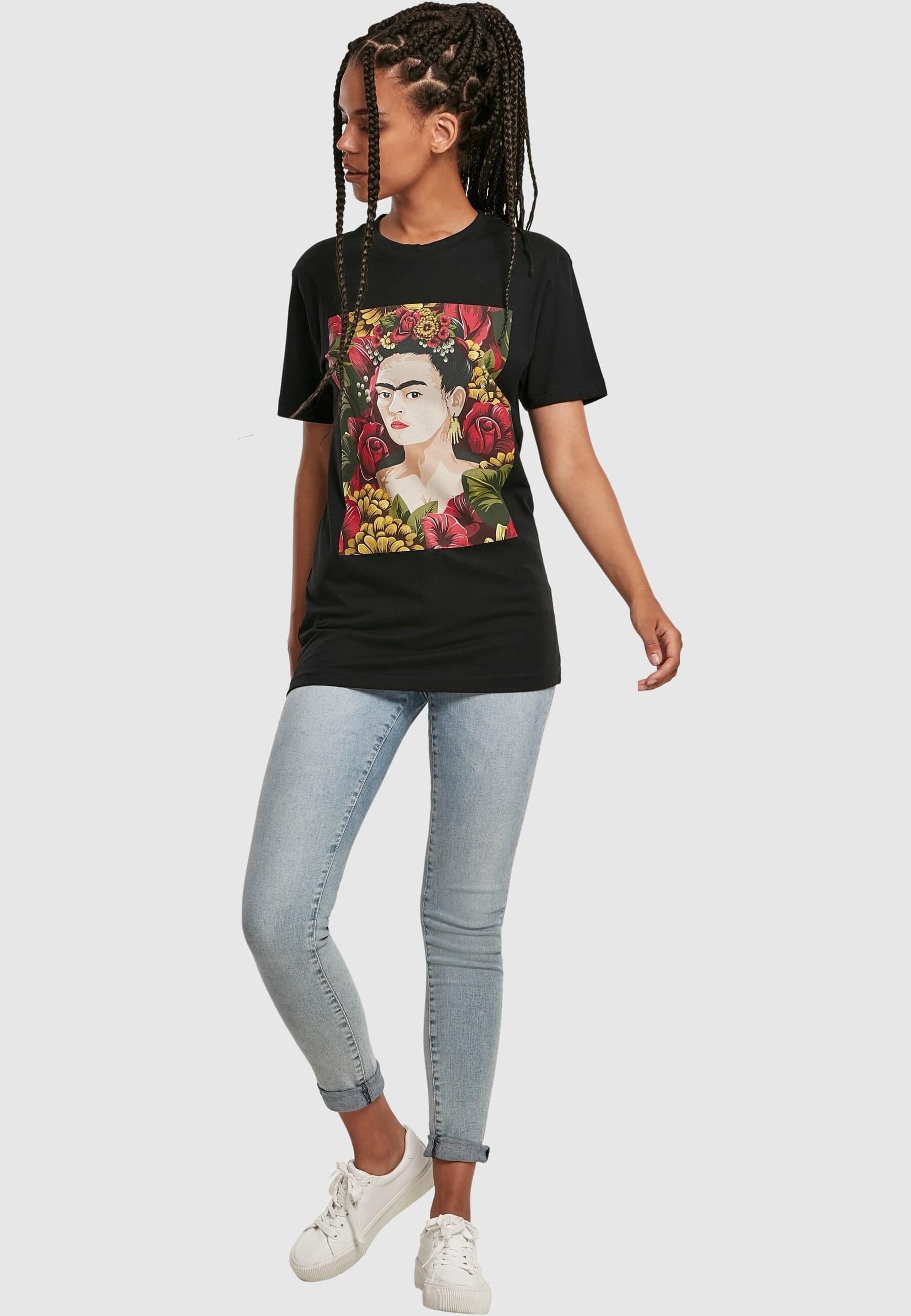 Merchcode Kurzarmshirt »Merchcode Damen Ladies Frida Kahlo Portrait Tee«, (1 tlg.)
