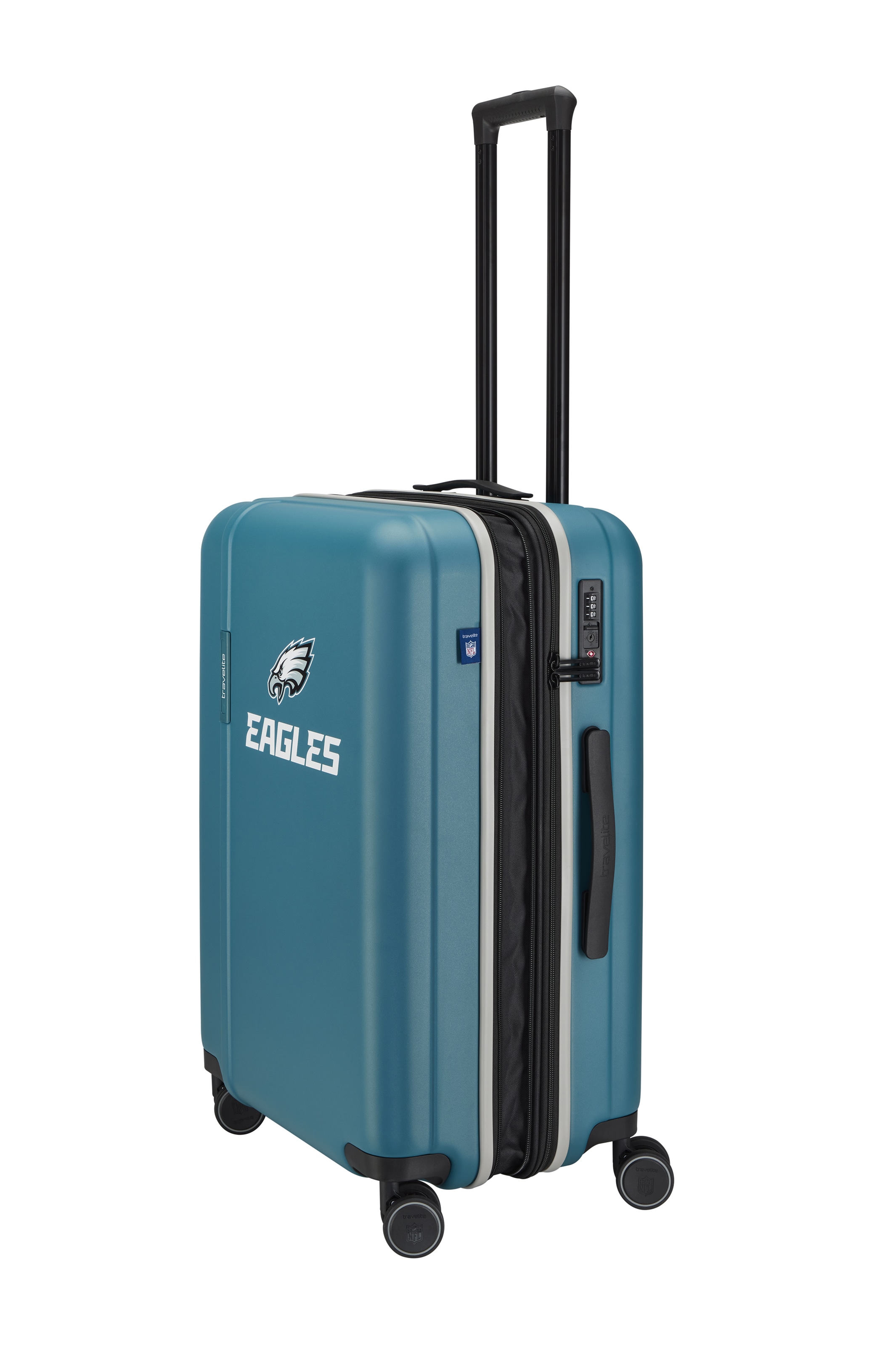 travelite »travelite x NFL Koffer Hartschale« 69 l 4 Rollen mit TSA-Schloss und 4 Doppelrollen – offizielles NFL-Teamdesign