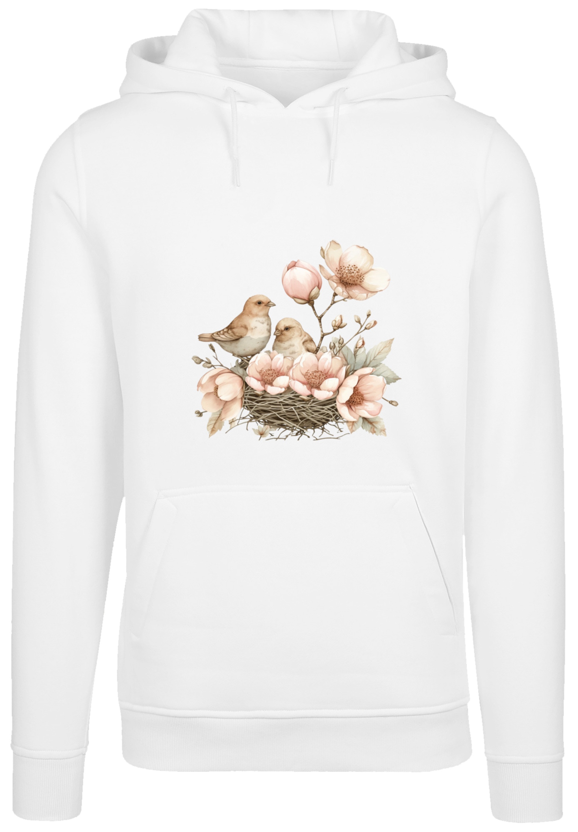 F4NT4STIC Kapuzenpullover »Vogelnest Blumen«, Premium Qualität