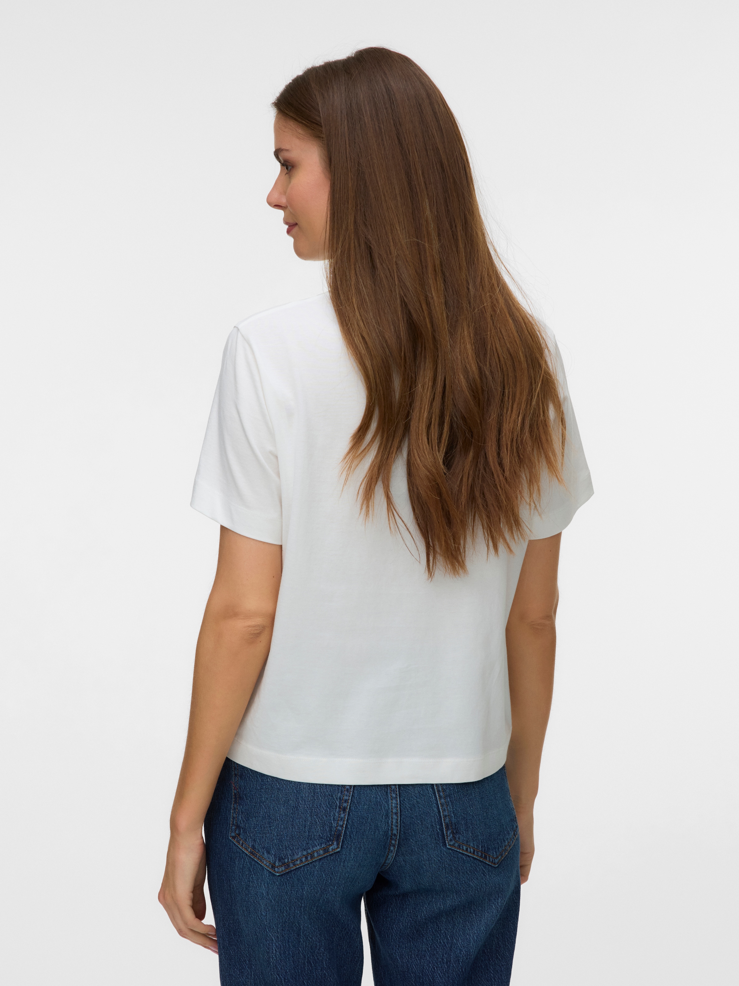 Vero Moda T-Shirt »VMGINA METTE SS TOP BOX JRS« Baumwolle