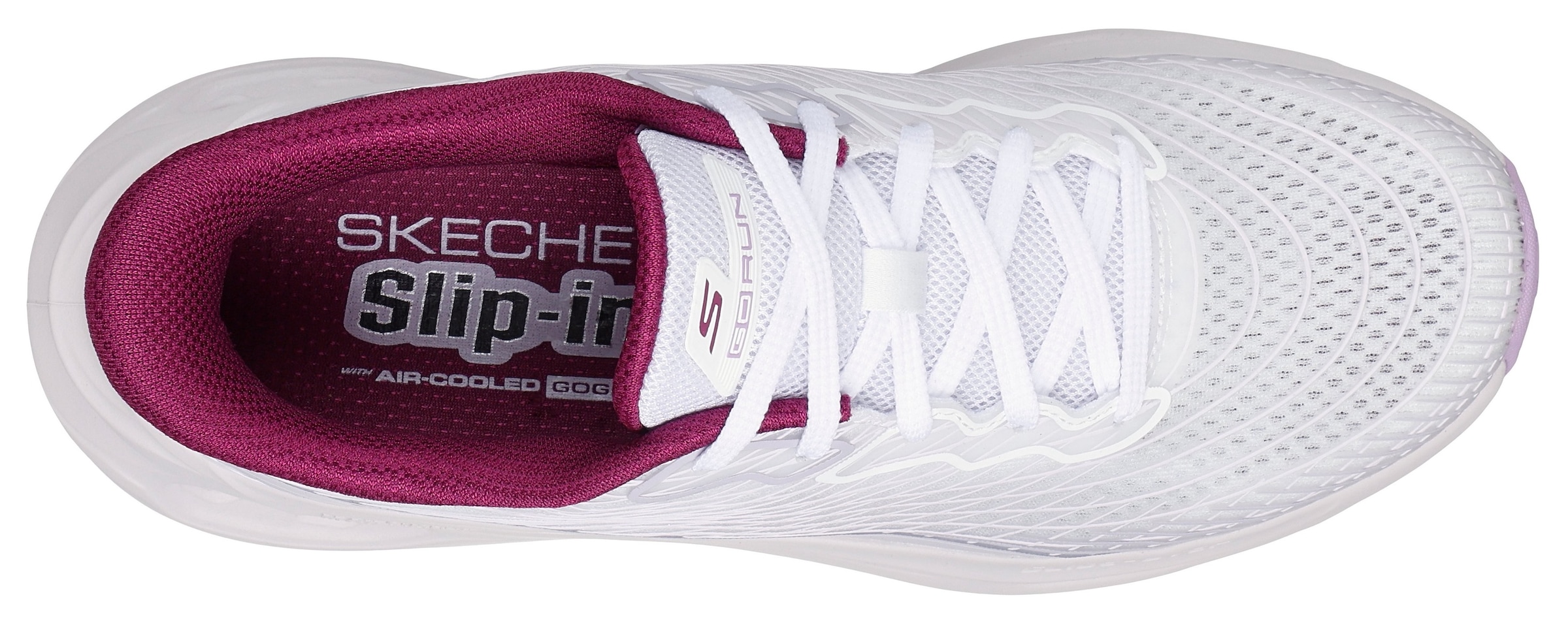 Skechers Slip-On Sneaker »MAX CUSHIONING GLIDE-STEP-SAPPHIRE«, Laufschuh, Trainingsschuh mit dämpfender Glide Step Sohle