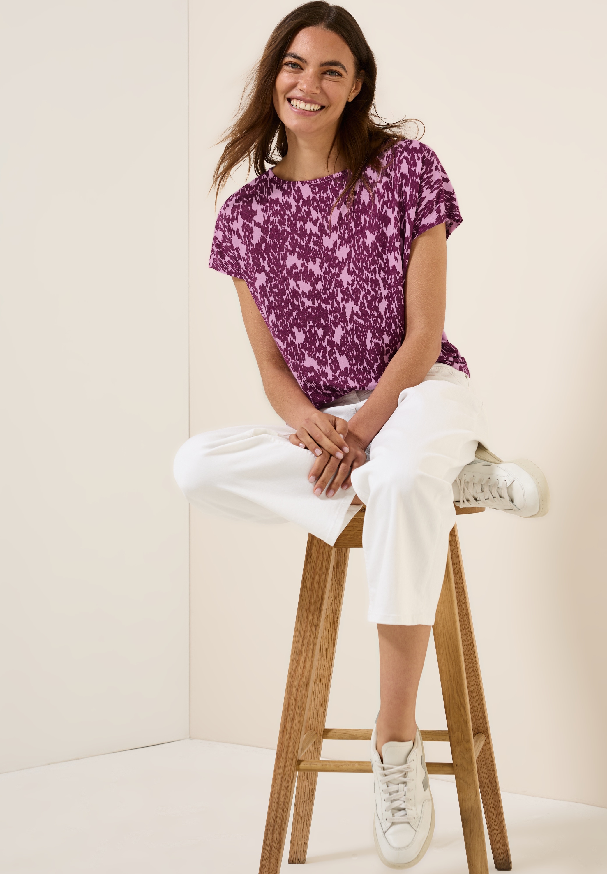 Cecil T-Shirt, mit Muster, Minimal-Print