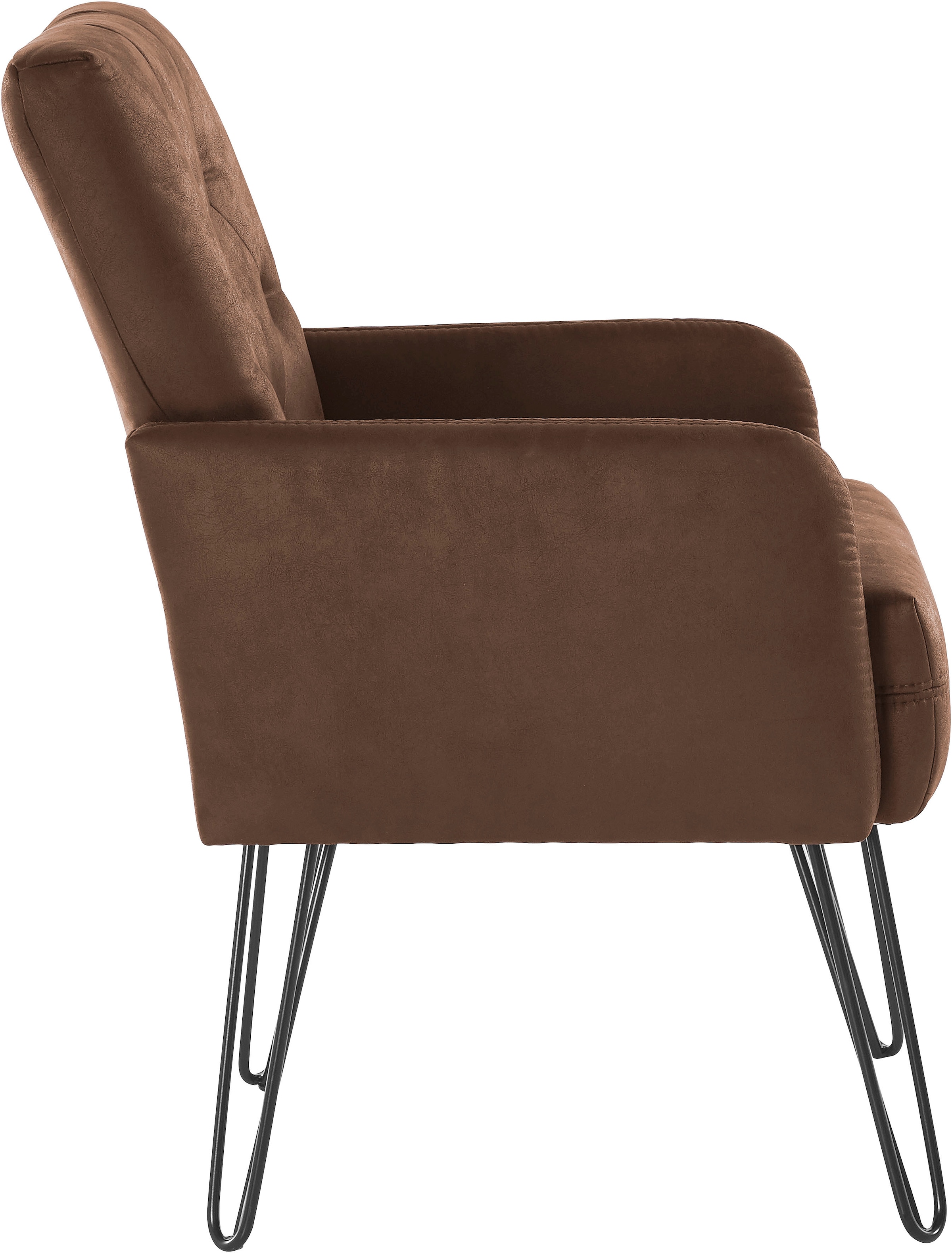 exxpo - sofa fashion Sessel »Doppio, Loungesessel mit Designuntergestell, bequem und elegant«, aufwendige Rückenverarbeitung, Breite 61 cm