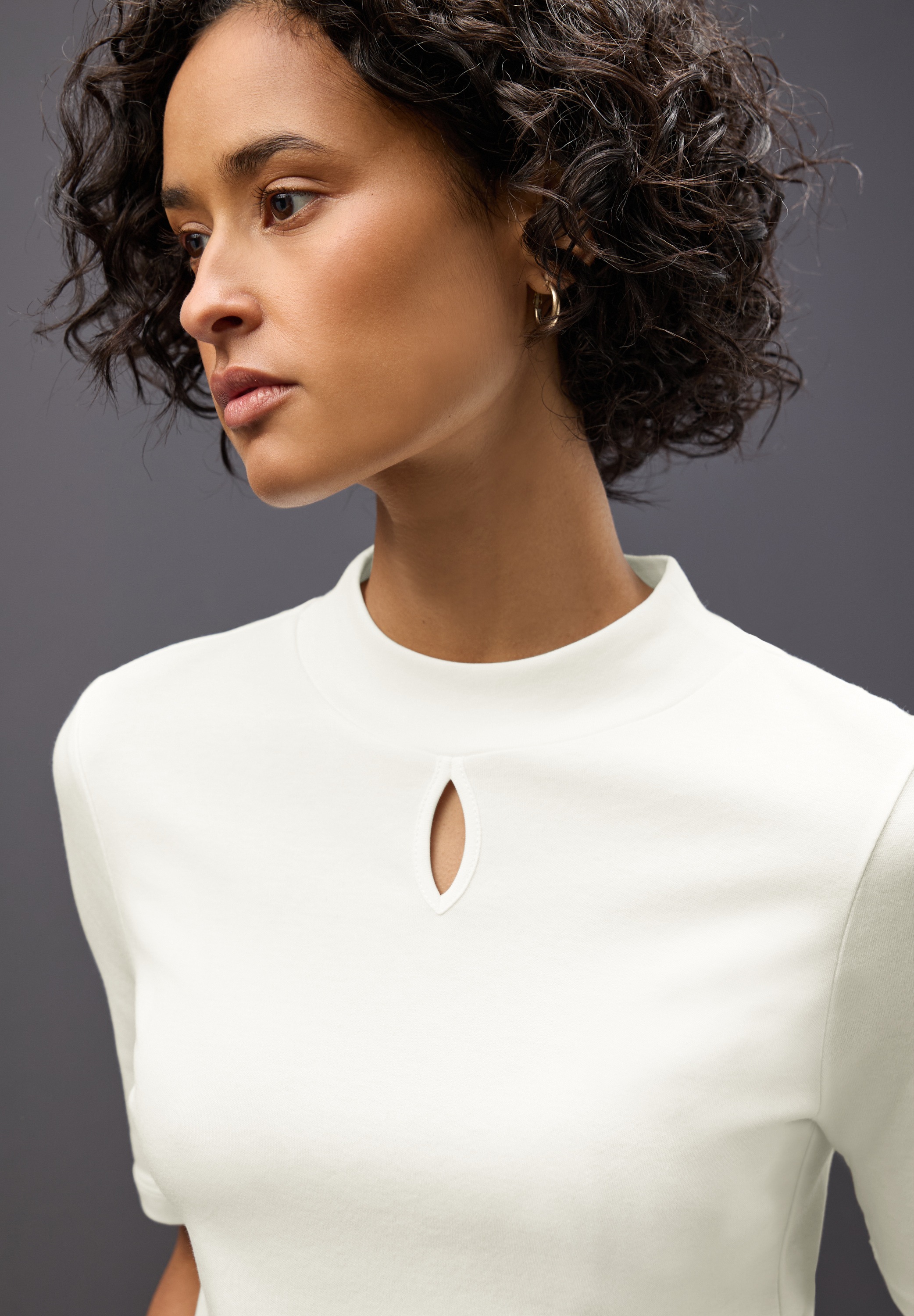 STREET ONE T-Shirt mit Turtleneck und Cut-Out