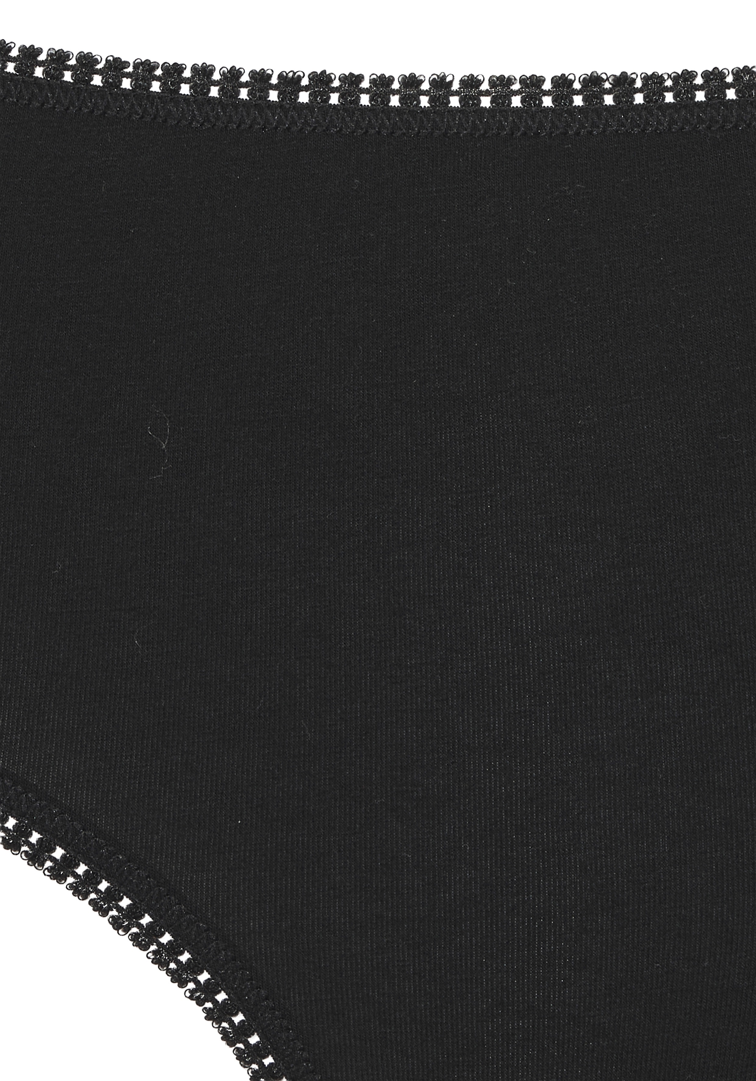 Thumbnail - LASCANA Taillenslip 3er Pack, Beinabschluss mit feiner Spitze, unifarbene Optik