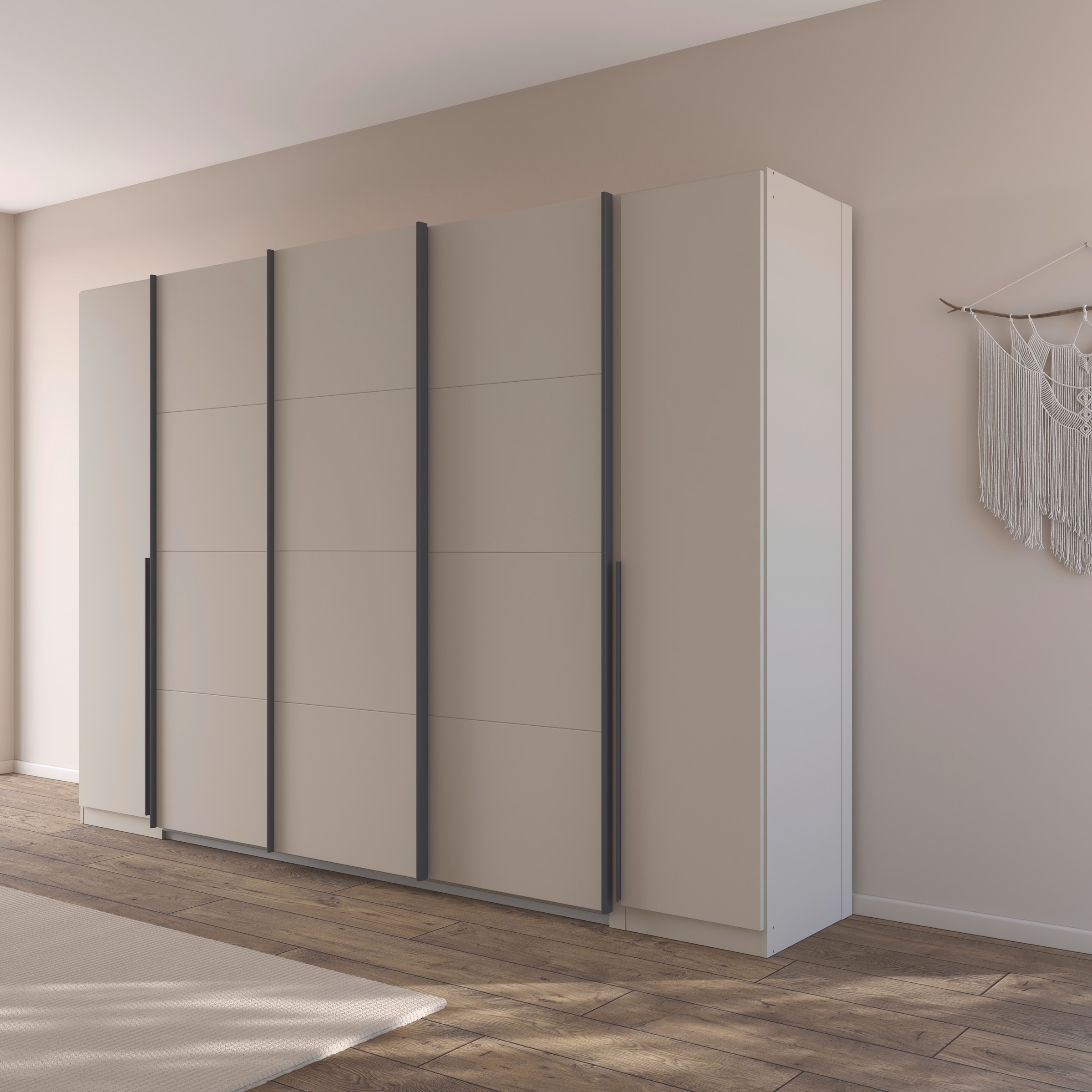 rauch Schwebetürenschrank »Agordo«, (im angesagten Mix aus Dreh- und Schwebetüren), optional mit Spiegel und zwei Griff-Farben MADE IN GERMANY