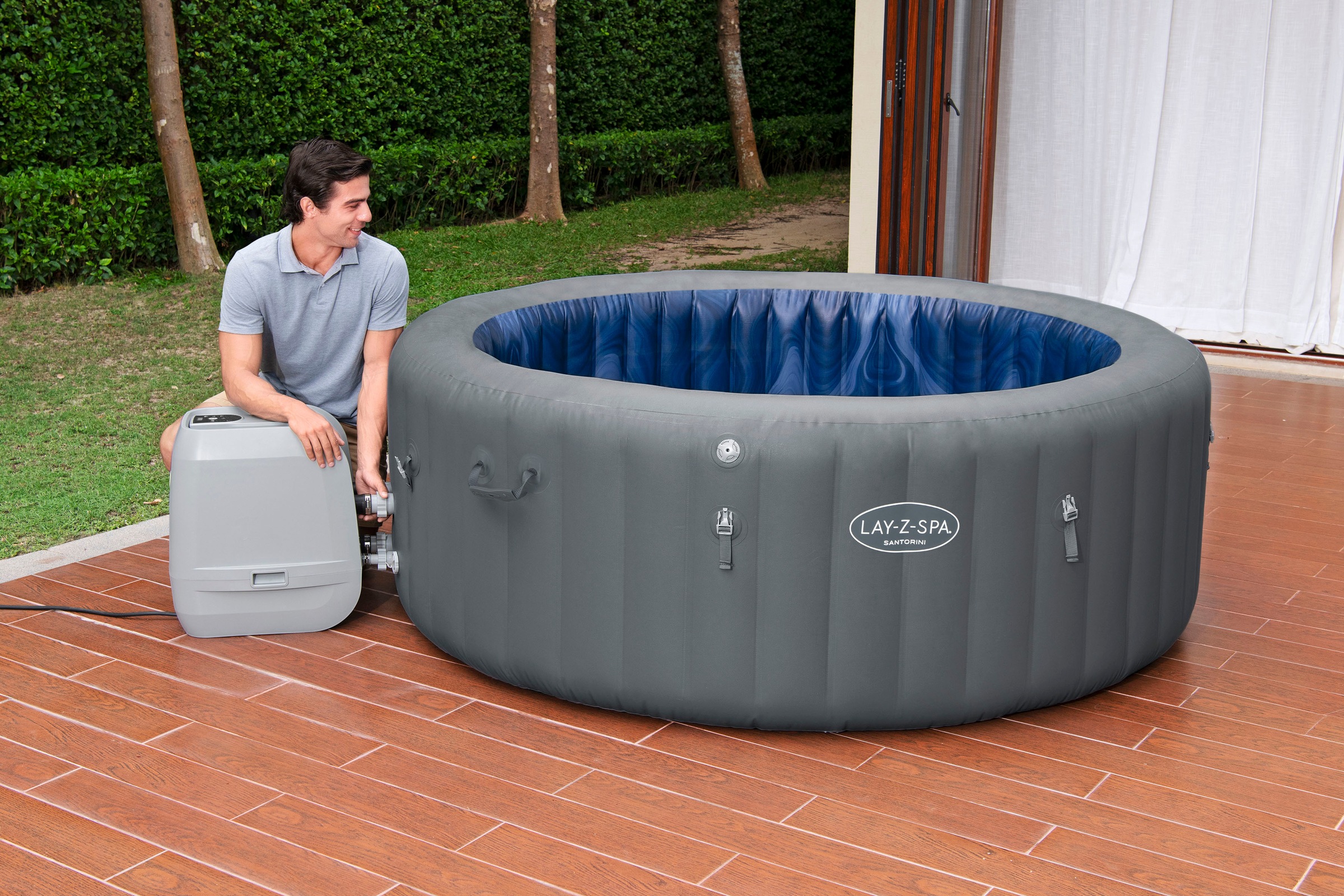 Bestway Whirlpool »LAY-Z-SPA®«, WLAN-Whirlpool Santorini HydroJet Pro™ Ø  216 x 80 cm, rund online kaufen | BAUR