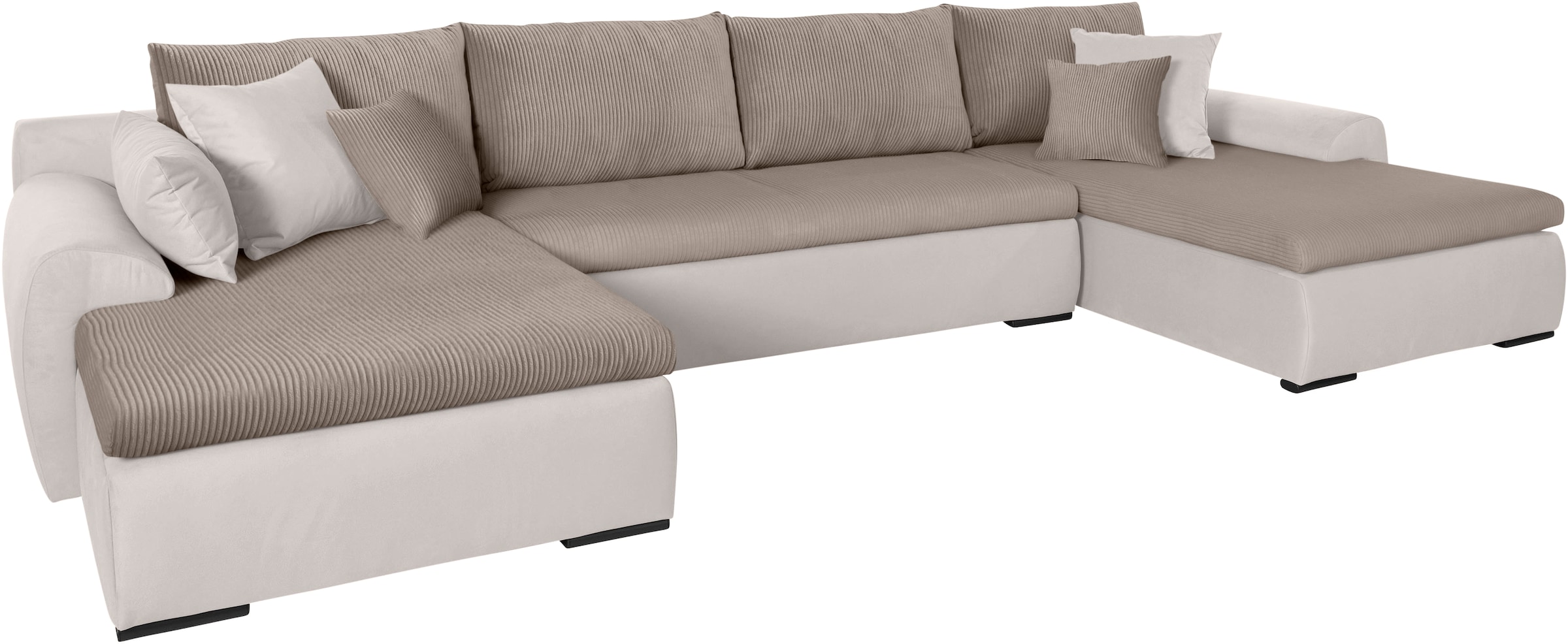Home affaire Wohnlandschaft »Win U-Form«, wahlweise mit Bettfunktion und Bettkasten