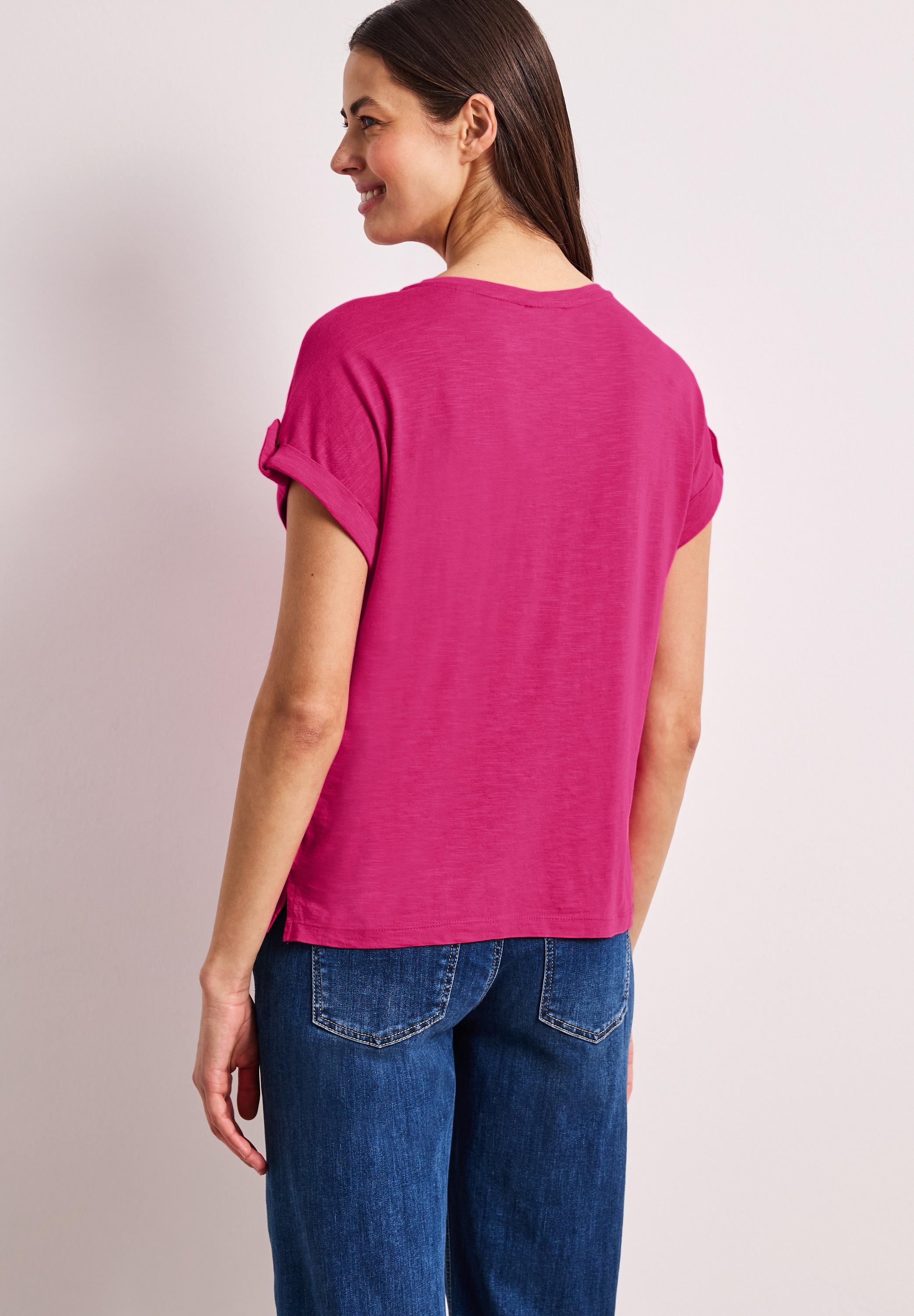 STREET ONE T-Shirt mit Knopf Details