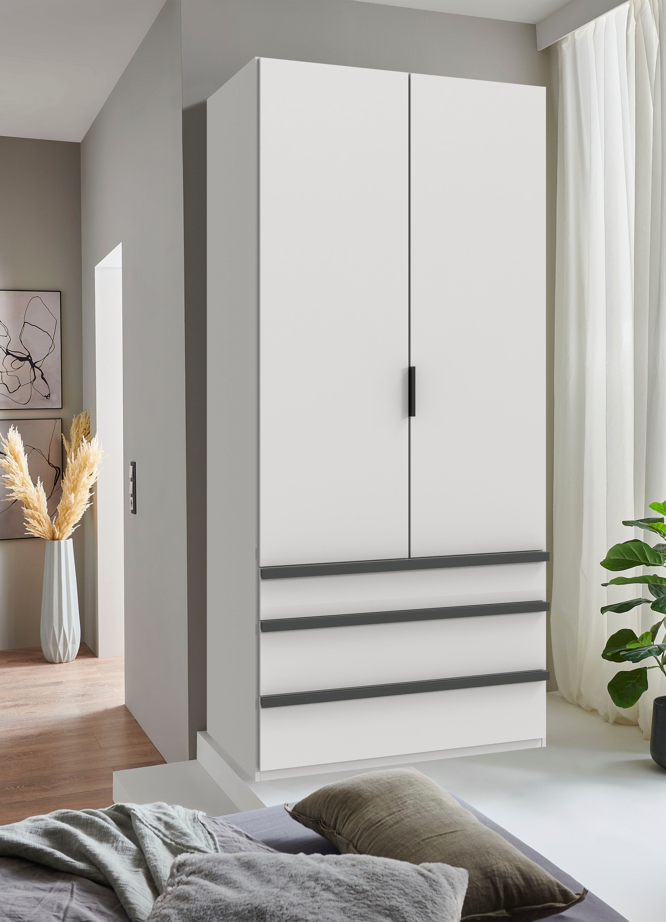 Wimex Falttürenschrank »Oxford by fresh to go, in 3 Breiten und 2 Höhen, Made in Germany«, (mit Schubladen, wahlweise mit oder ohne Spiegel), mit hochwertigen Falttüren für den perfekten Überblick