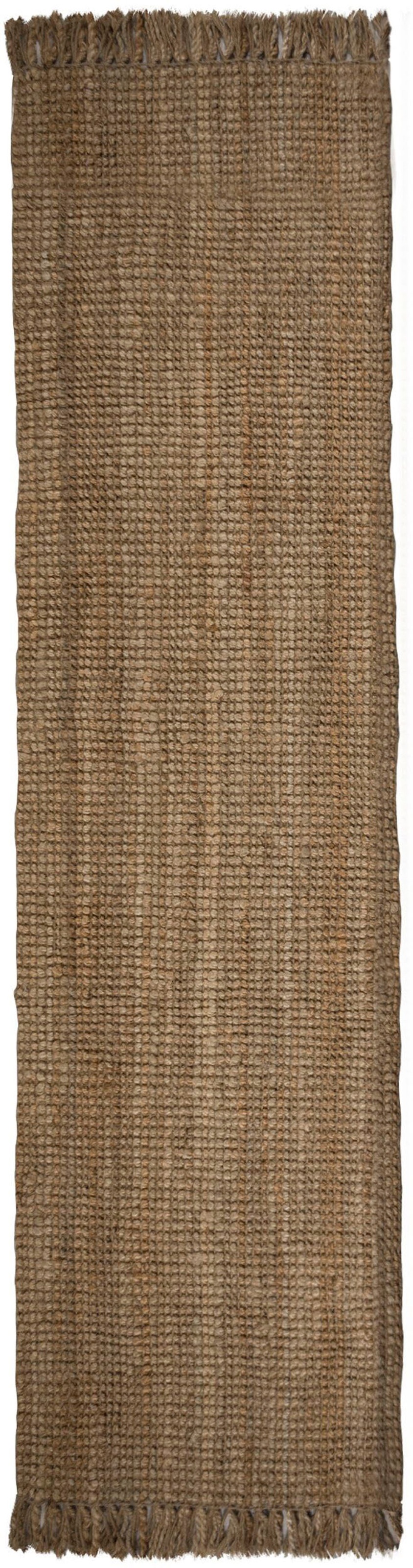 FLAIR RUGS Läufer "Jute Boucle" rechteckig 7 mm Höhe aus 100% Jute, mit Fransen, aus Naturfasern