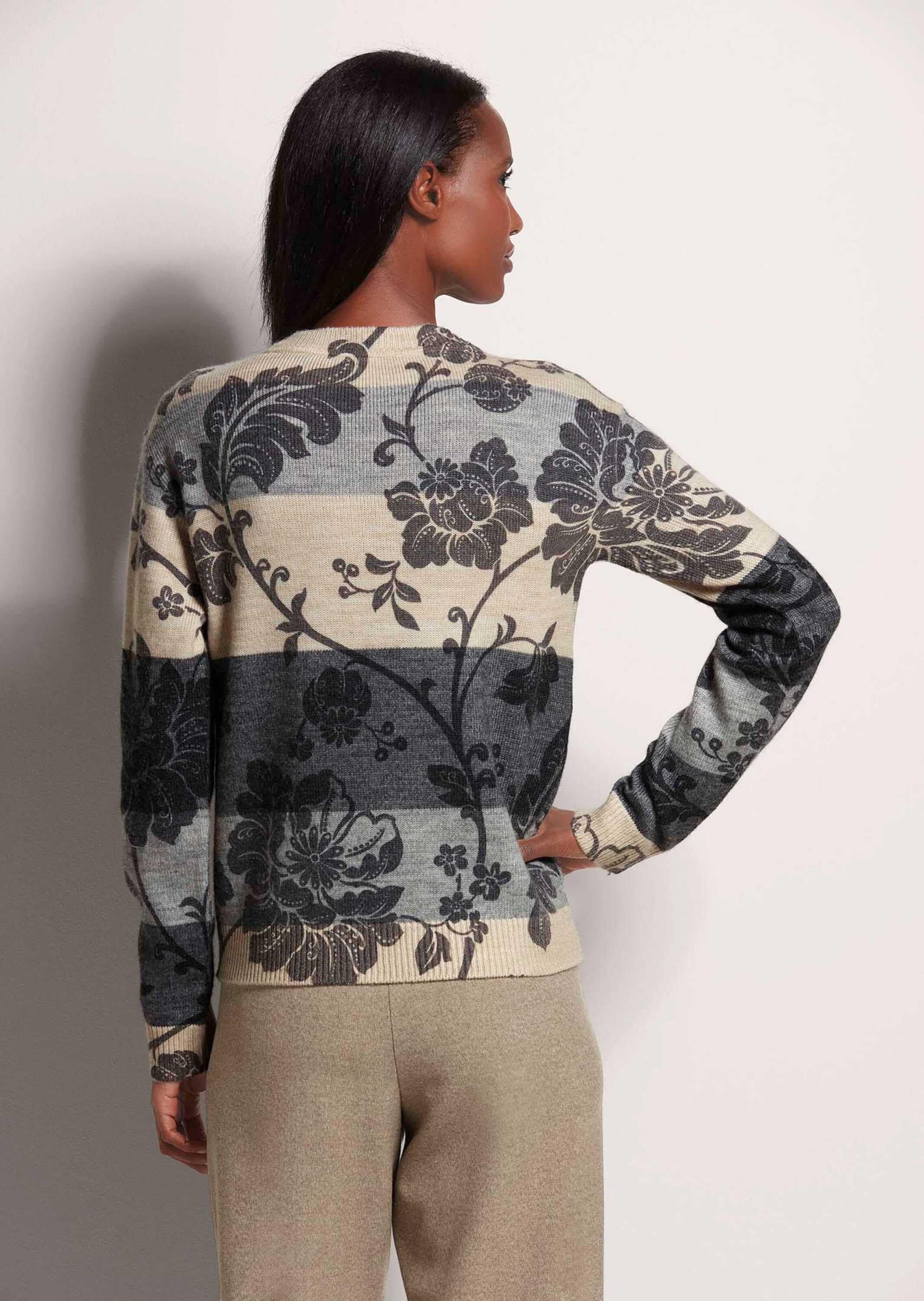 MADELEINE Longpullover »Pullover Rundhals-Pullover im Muster-Mix«