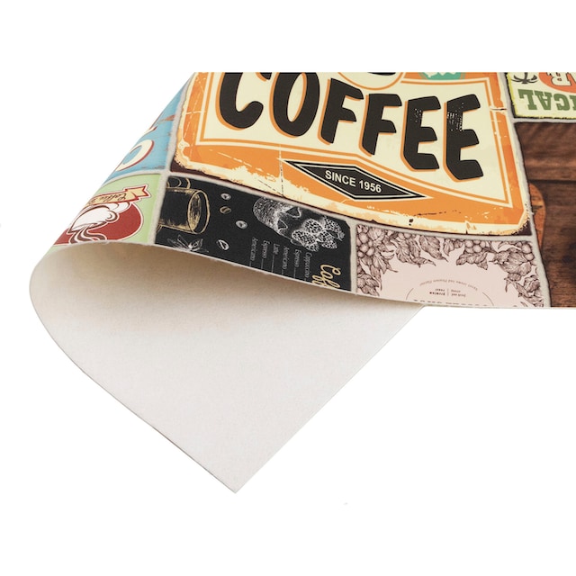 Primaflor-Ideen in Textil Vinyl-Läufer »Küchenläufer COFFEE TIME«,  rechteckig, aus Vinyl, abwischbar, Patchwork Design, Motiv Kaffee, Küche |  BAUR