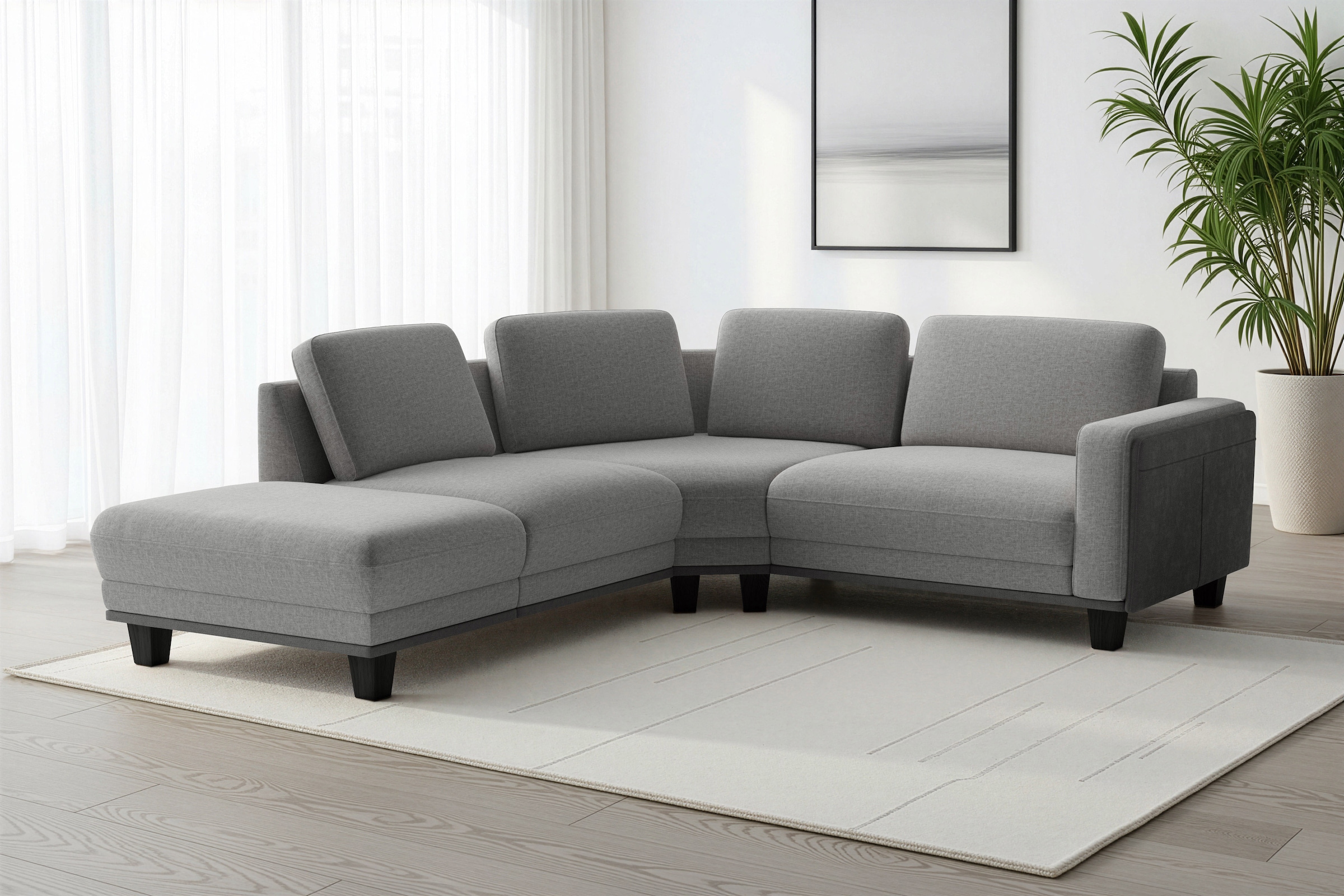 sit&more Ecksofa "Concept" Modernes Sofa in drei Fußfarben zur Auswahl