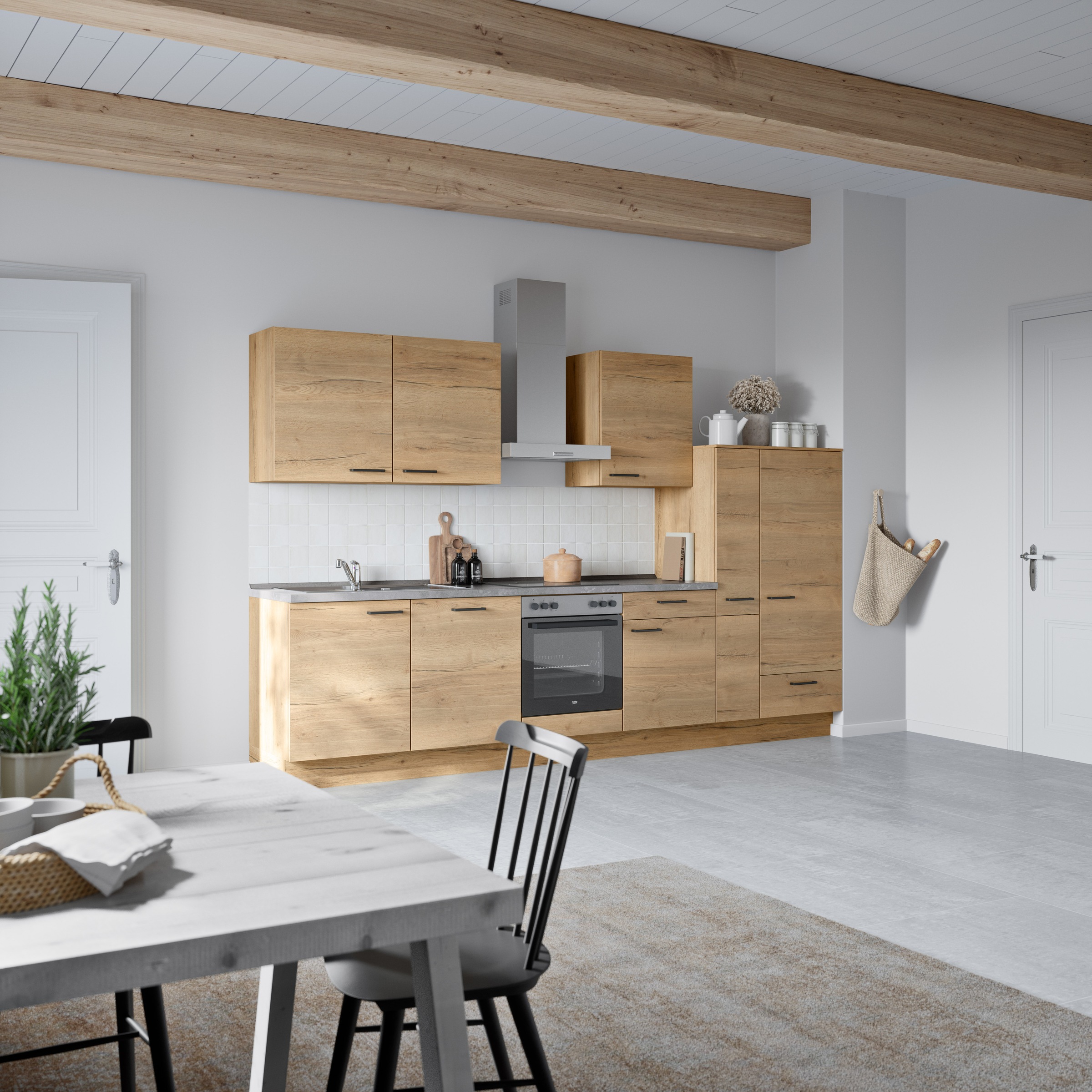 nobilia® Küchenzeile »"Structura I"«, vormontiert, Ausrichtung wählbar, Breite 330 cm, wahlw. mit E-Geräten