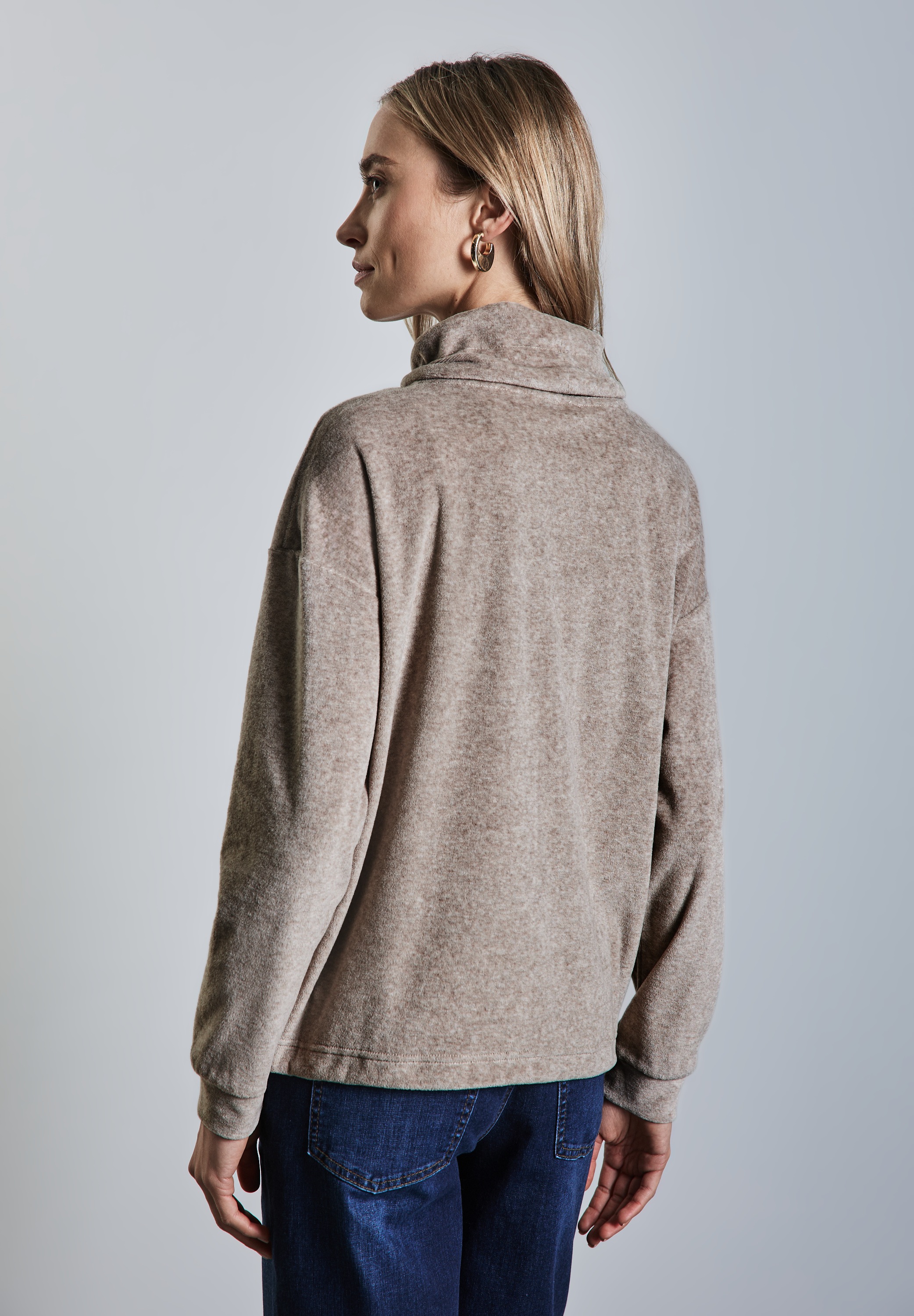STREET ONE Langarmshirt, mit Elastiksaum