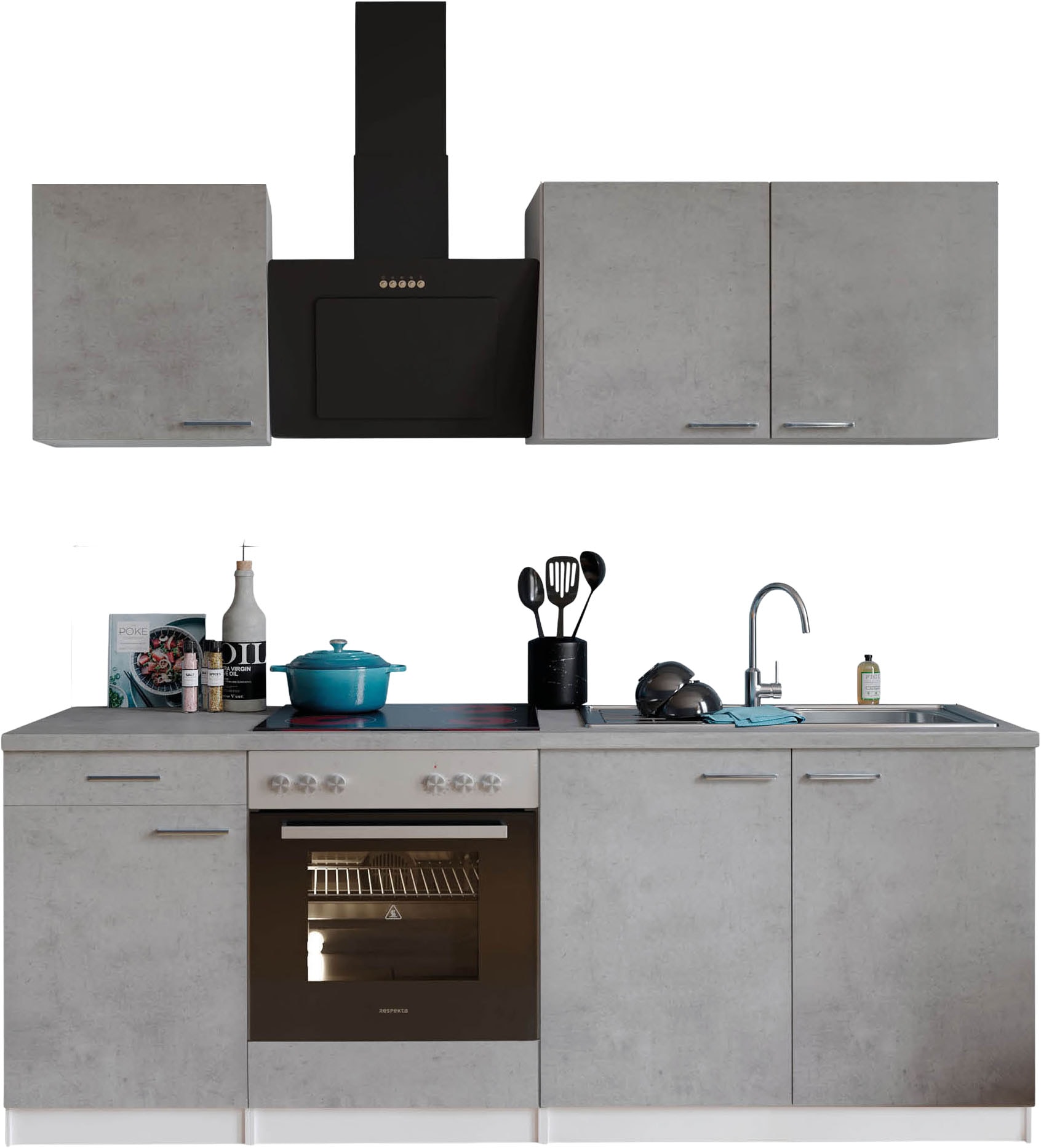 MESANA Küche "Malia", Breite 210 cm, 85 cm Arbeitshöhe, in exklusiver Konfi günstig online kaufen