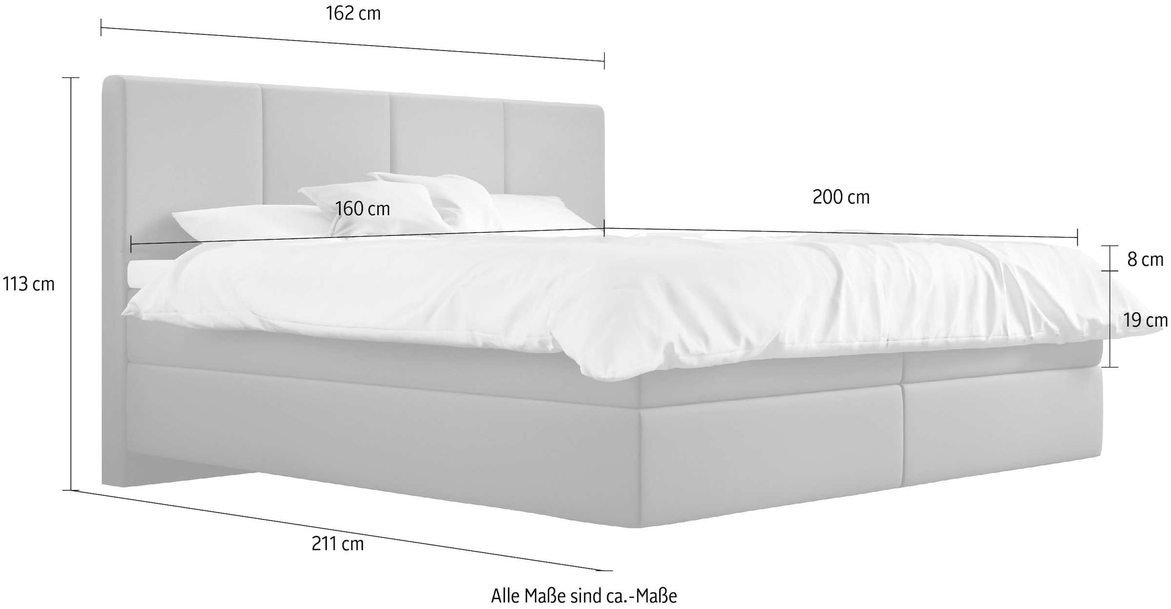 Schlaraffia Boxspringbett »Saga«, mit GELTEX® Next Topper, Fuß in Schwebeoptik, Kopfteilhöhe 113 cm