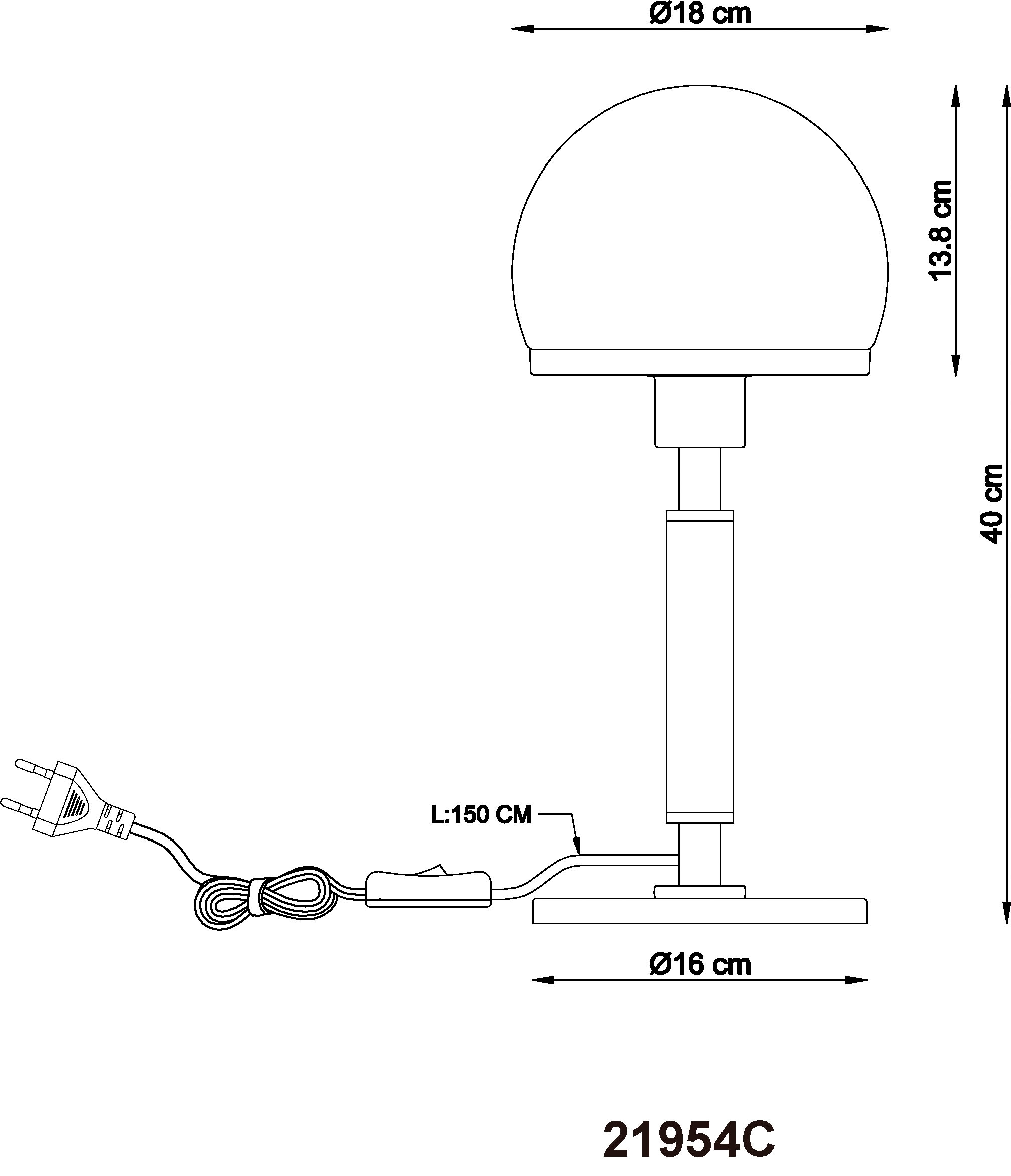 GLOBO LIGHTING Tischleuchte »HAKU«, Leuchtmittel E27 | ohne Leuchtmittel, Tischlampe/Schlafzimmer/Wohnzimmer/Glas opal