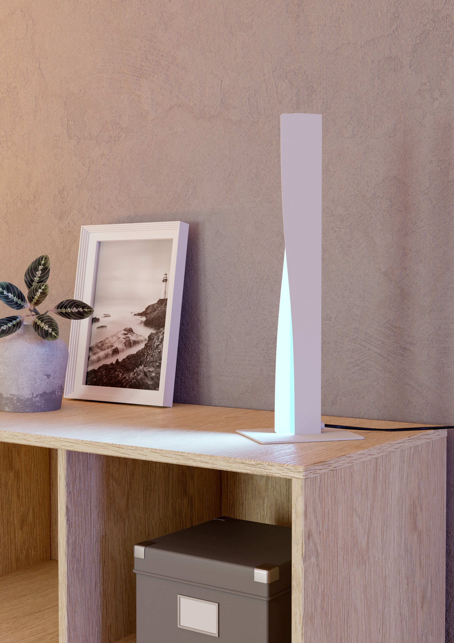 EGLO Tischleuchte »BOLOGNANO-Z Tischlampe - Alu, Stahl - LED - 9W - IP20« LED-Modul 1 Stk. Kaltweiß | Neutralweiß | RGB | Warmweiß Nachttischlampe, Schreibtischleuchte, Leselampe, L6,5 x B2,5 x H48 cm