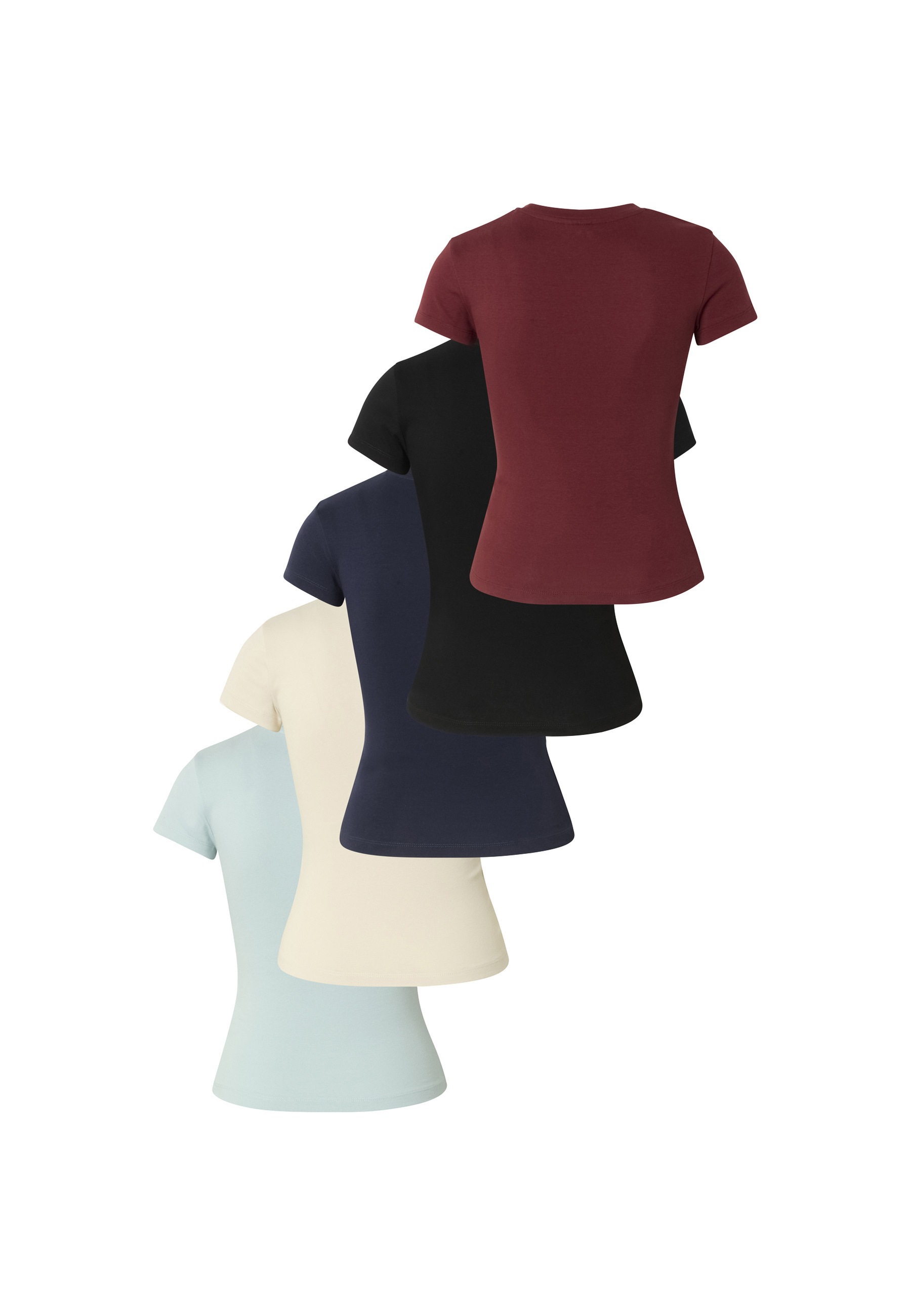 URBAN CLASSICS T-Shirt »Urban Classics Ladies Short Slim Tee 5-Pack« 1