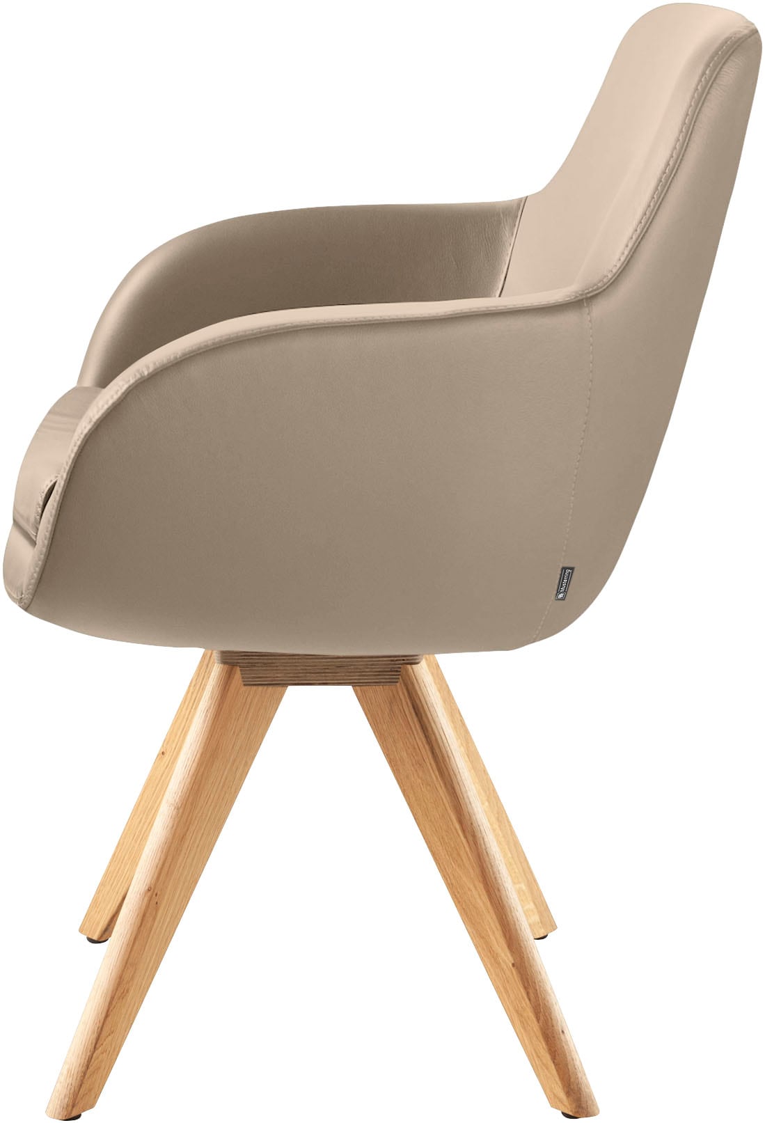 Musterring Esszimmerstuhl »Tavia«, (Set), 2 St., Echtleder, Stativgestell Eiche Bianco, Drehfunktion optional, diverse Farben