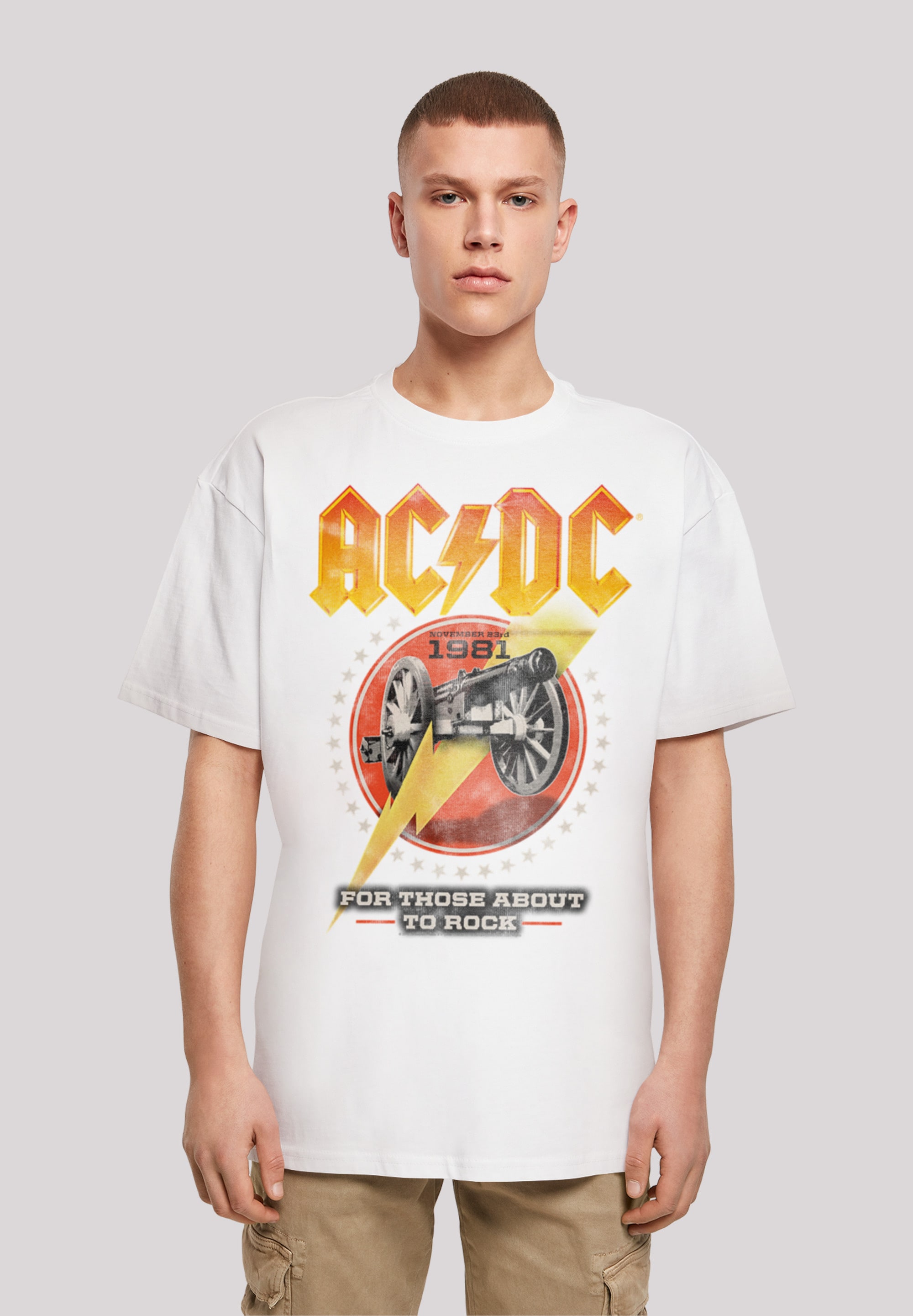 F4NT4STIC T-Shirt "ACDC Rock Band Shirt For Those About To Rock 1981", Prin günstig online kaufen