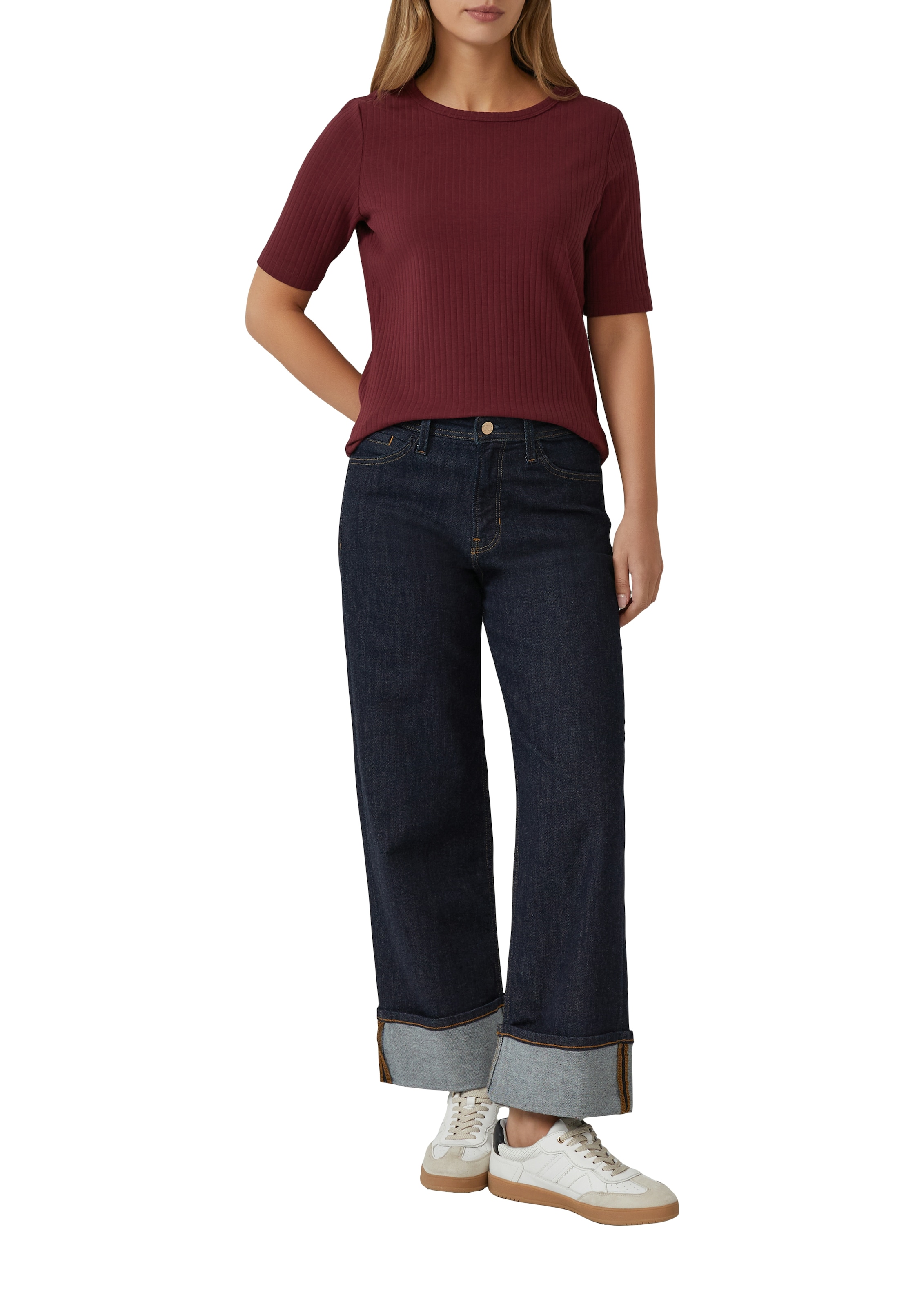 s.Oliver T-Shirt mit Rippstruktur